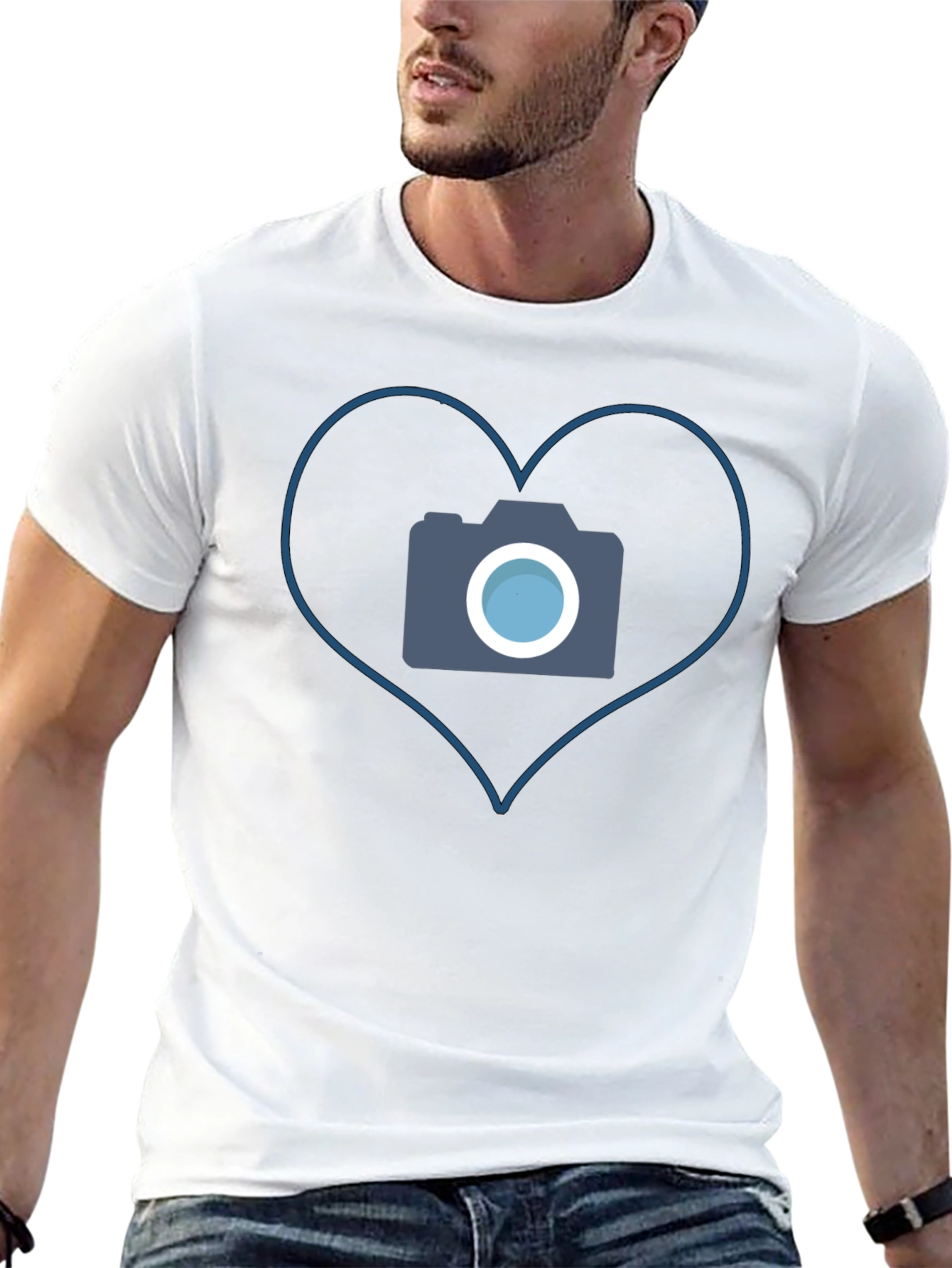 Camera Heart Graphic Tee - Black