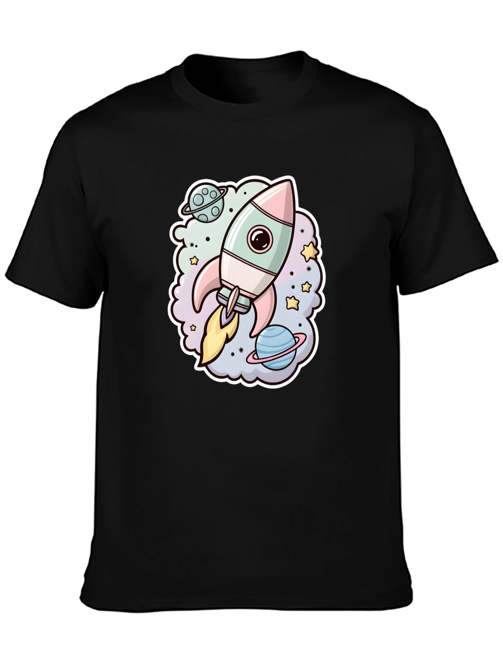 Rocket in Space Graphic T-Shirt