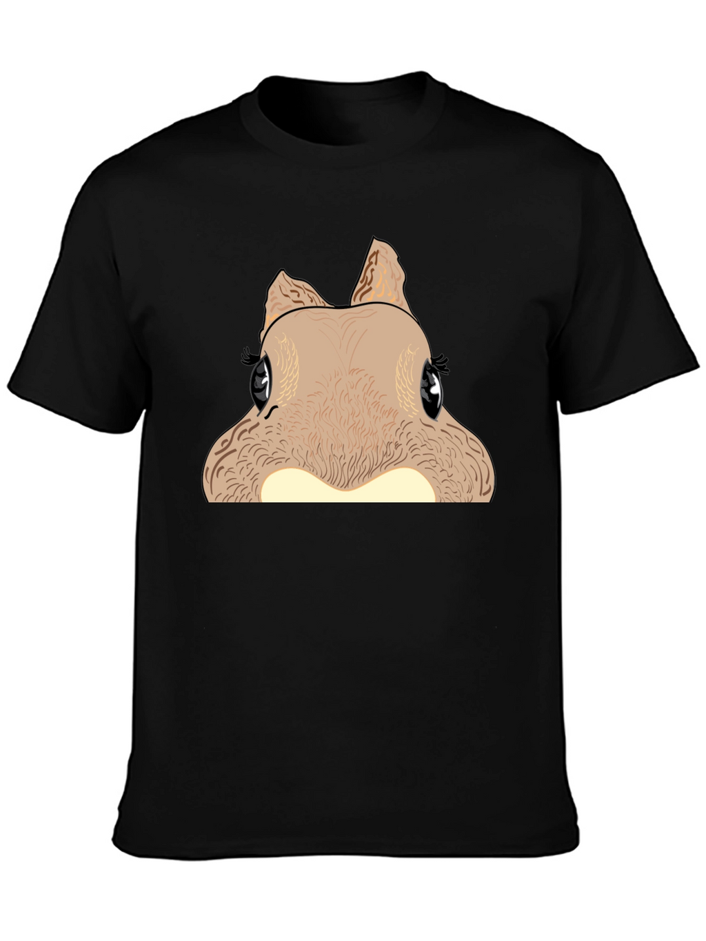 Funny Squirrel Graphic Tee - Black Cotton T-Shirt