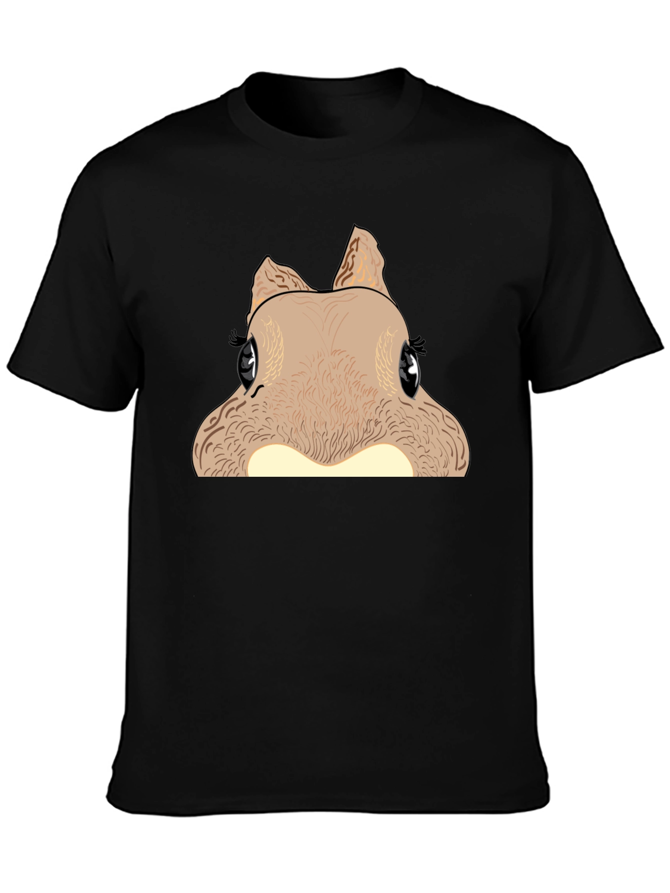 Funny Squirrel Graphic Tee - Black Cotton T-Shirt