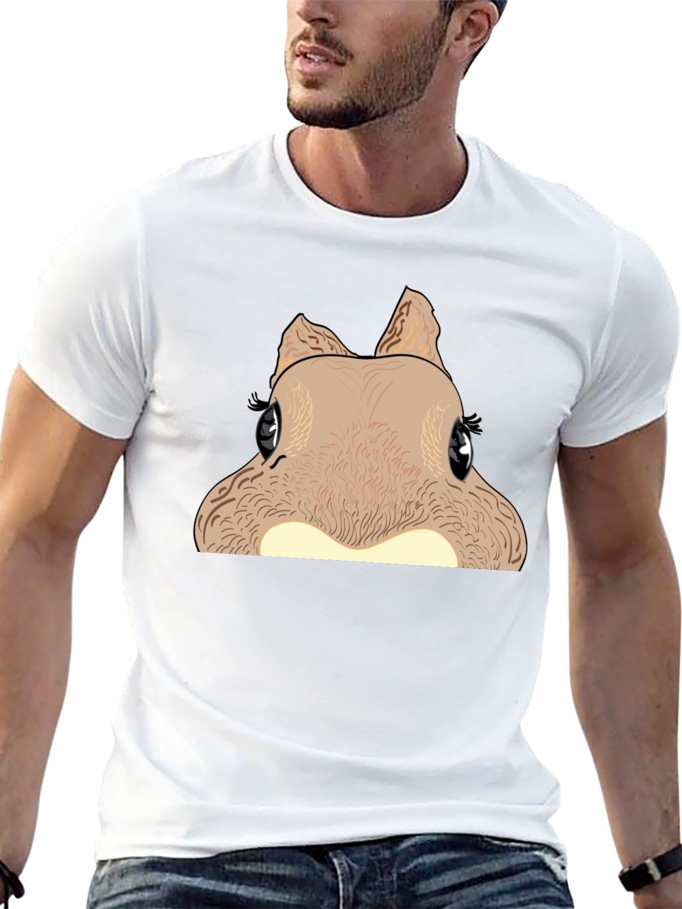 Funny Squirrel Graphic Tee - Black Cotton T-Shirt