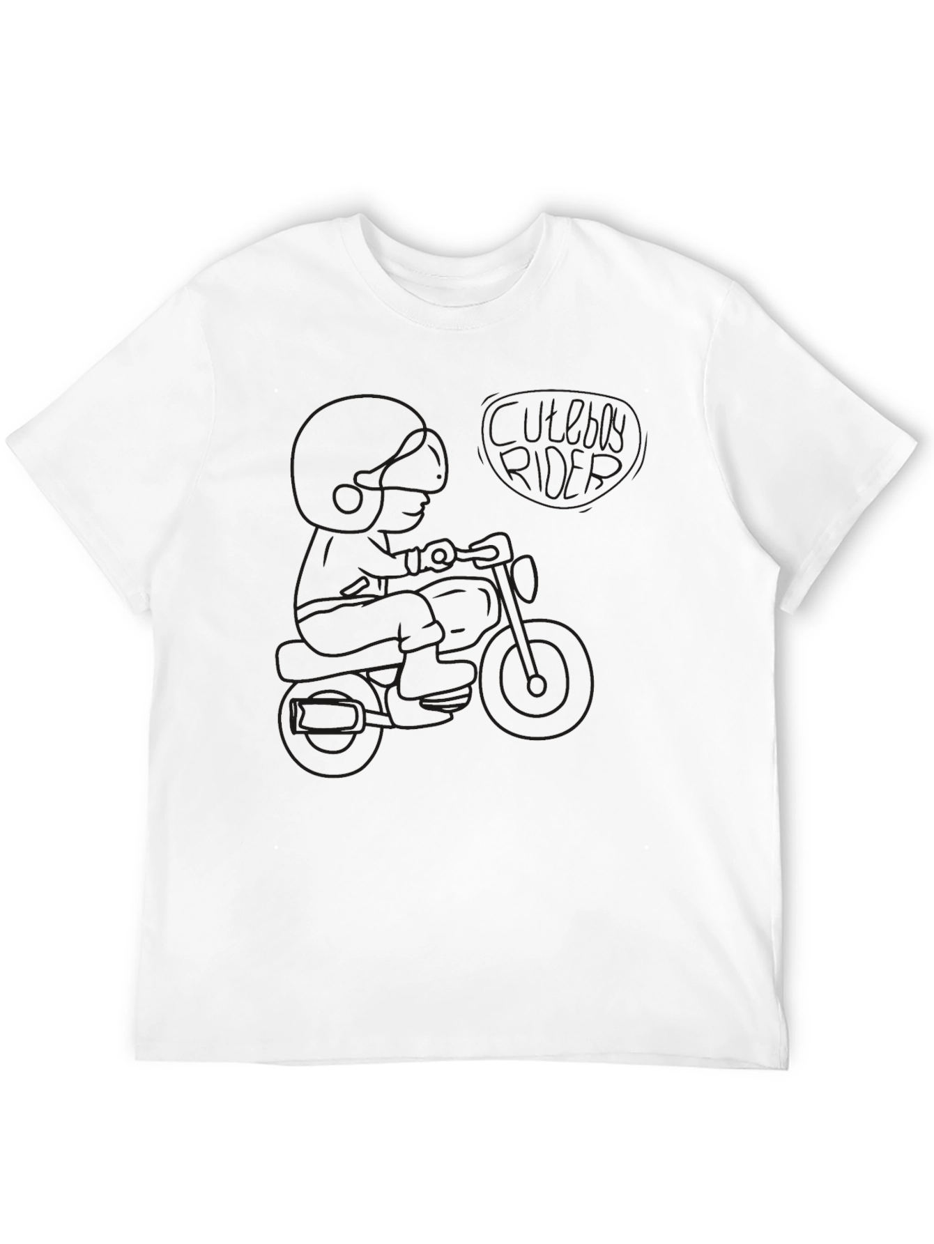 Black Graphic Tee - Motorcycle Rider Design
