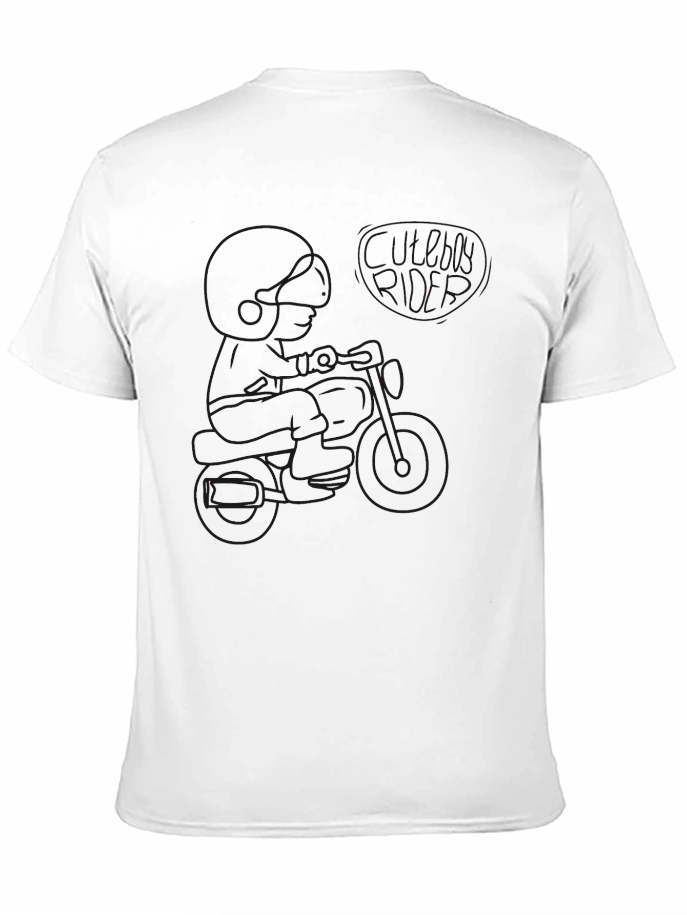 Black Graphic Tee - Motorcycle Rider Design