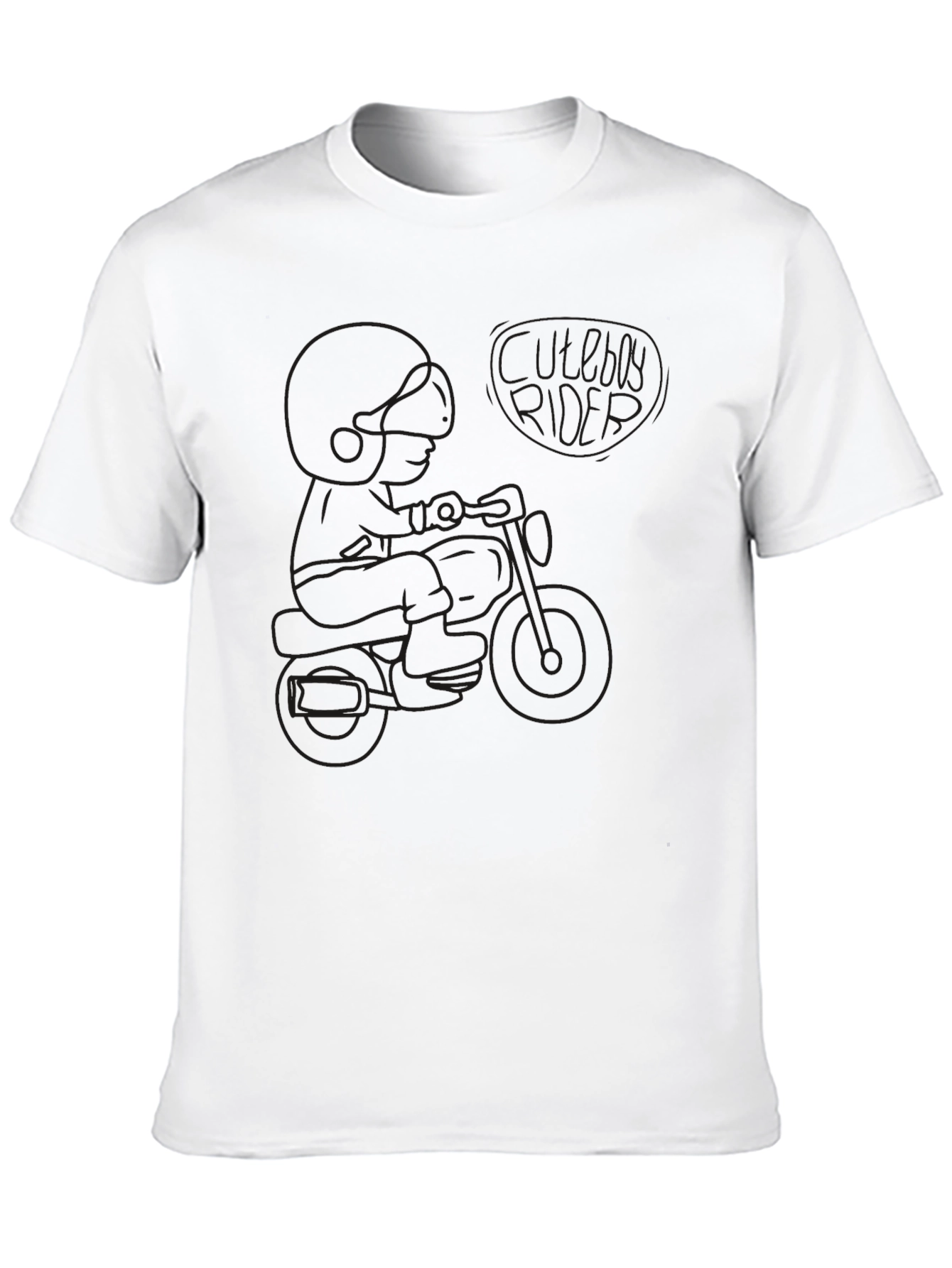 Black Graphic Tee - Motorcycle Rider Design