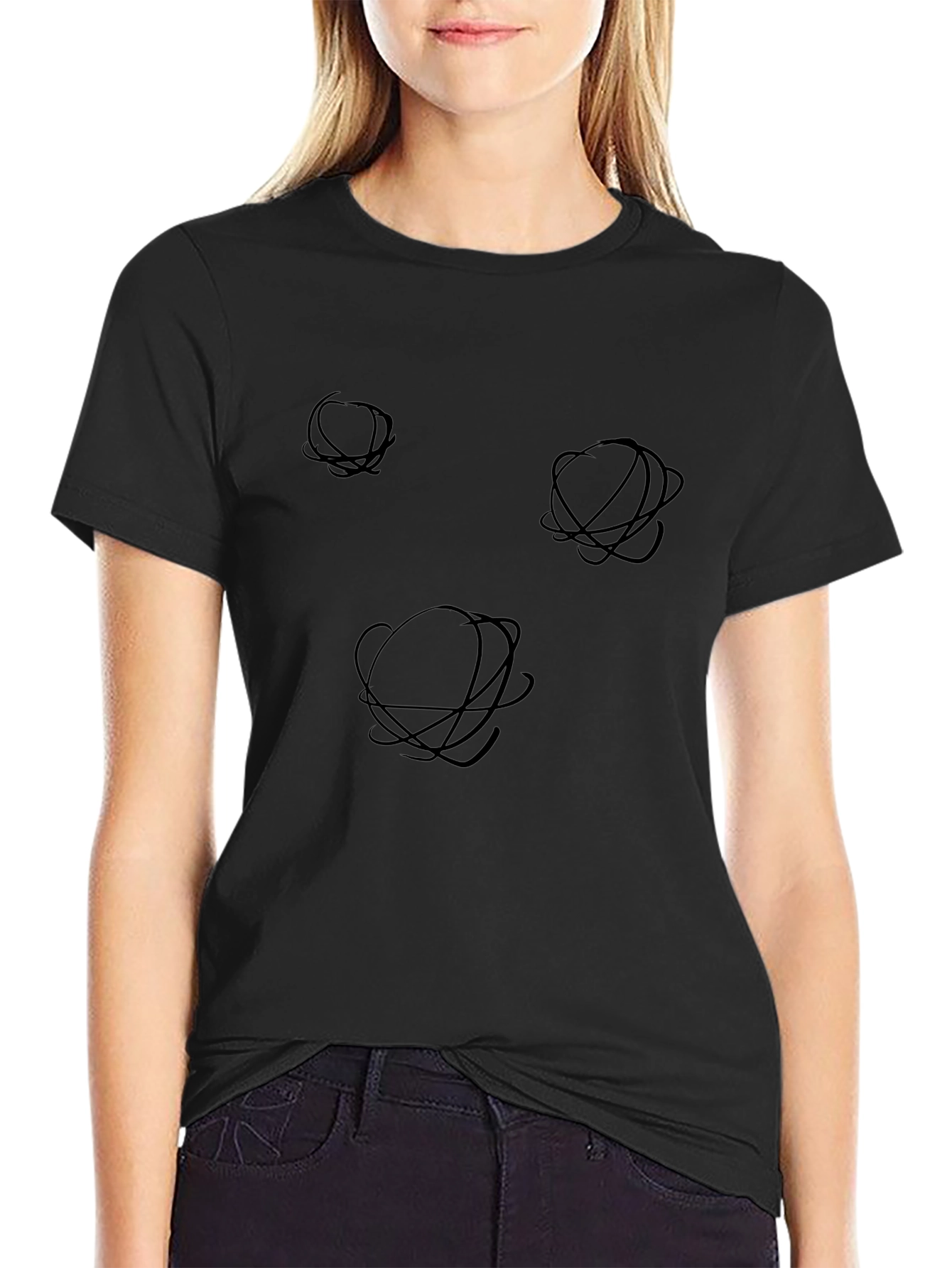 Abstract Orb Graphic Black T-Shirt