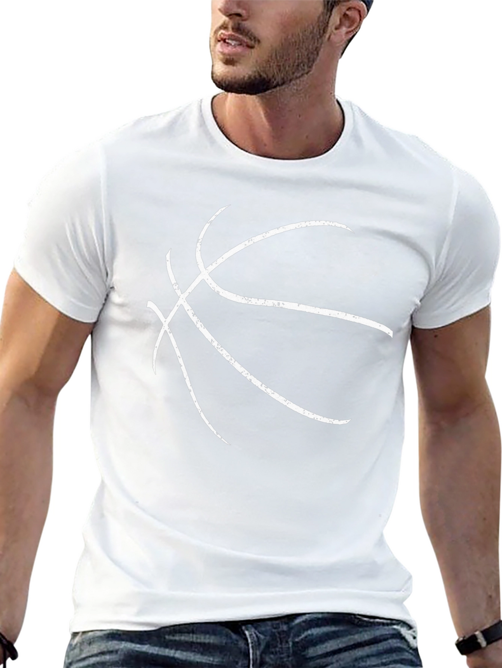 Basketball Graphic Tee - Black Cotton T-Shirt