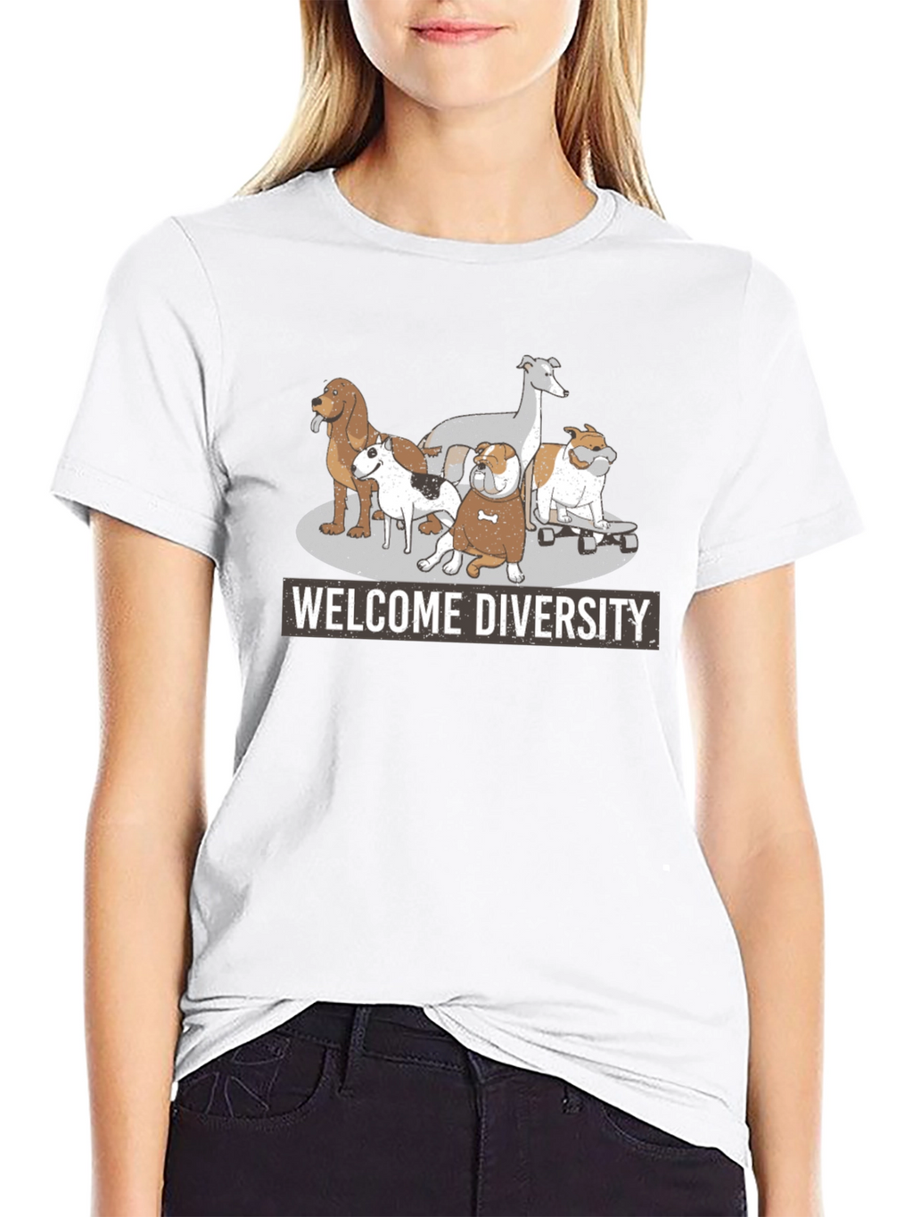 Welcome Diversity Dog Graphic T-Shirt