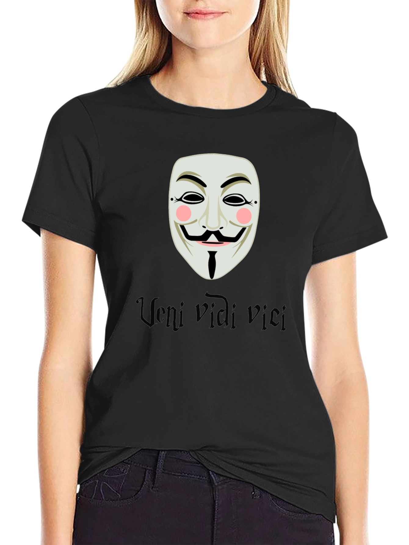 V for Vendetta Graphic Tee - Veni Vidi Vici - Mens Black T-Shirt