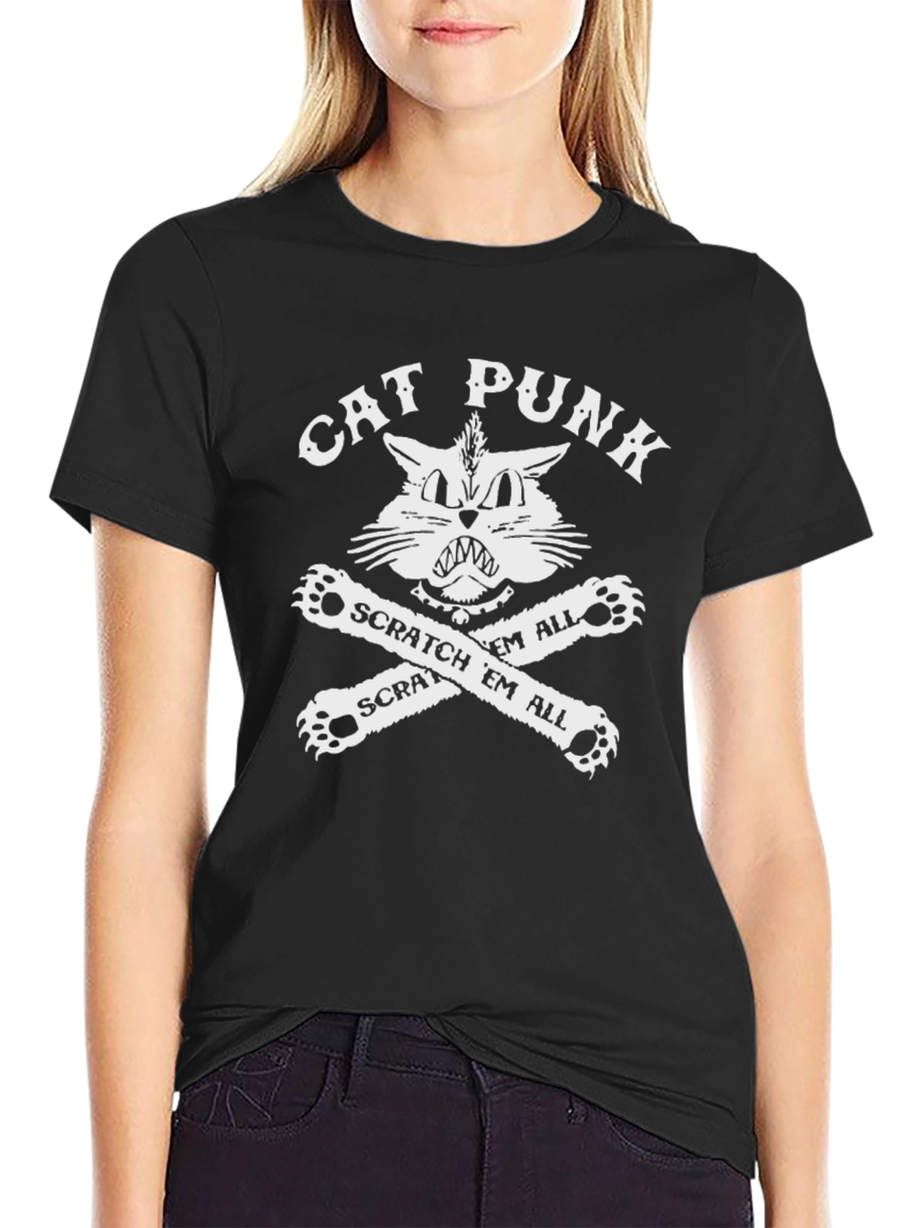 Cat Punk T-Shirt - Scratch Em All!