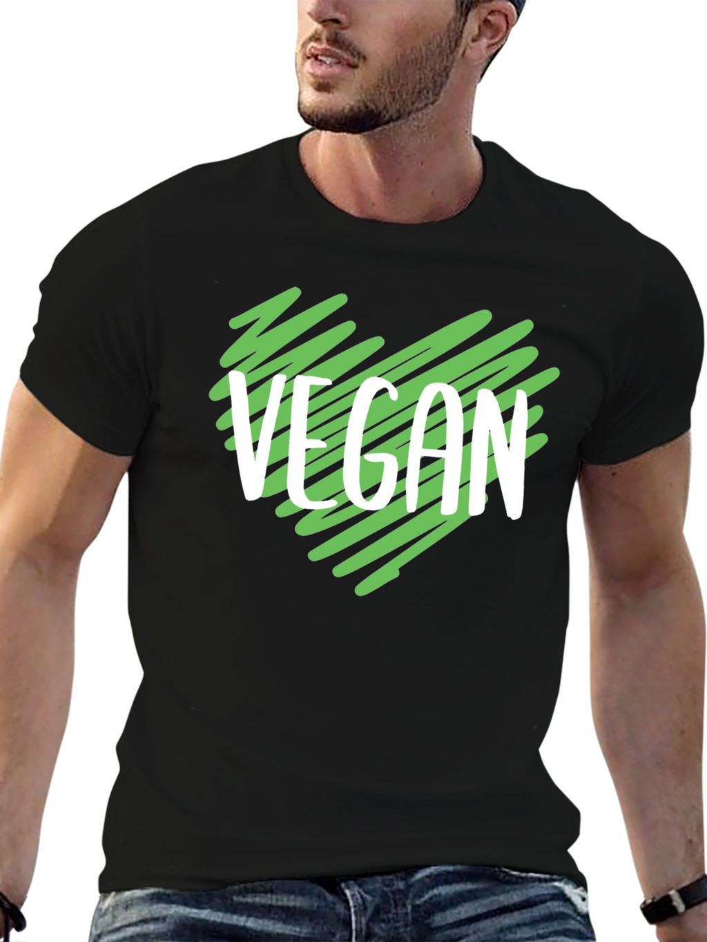 Vegan Heart T-Shirt - Black