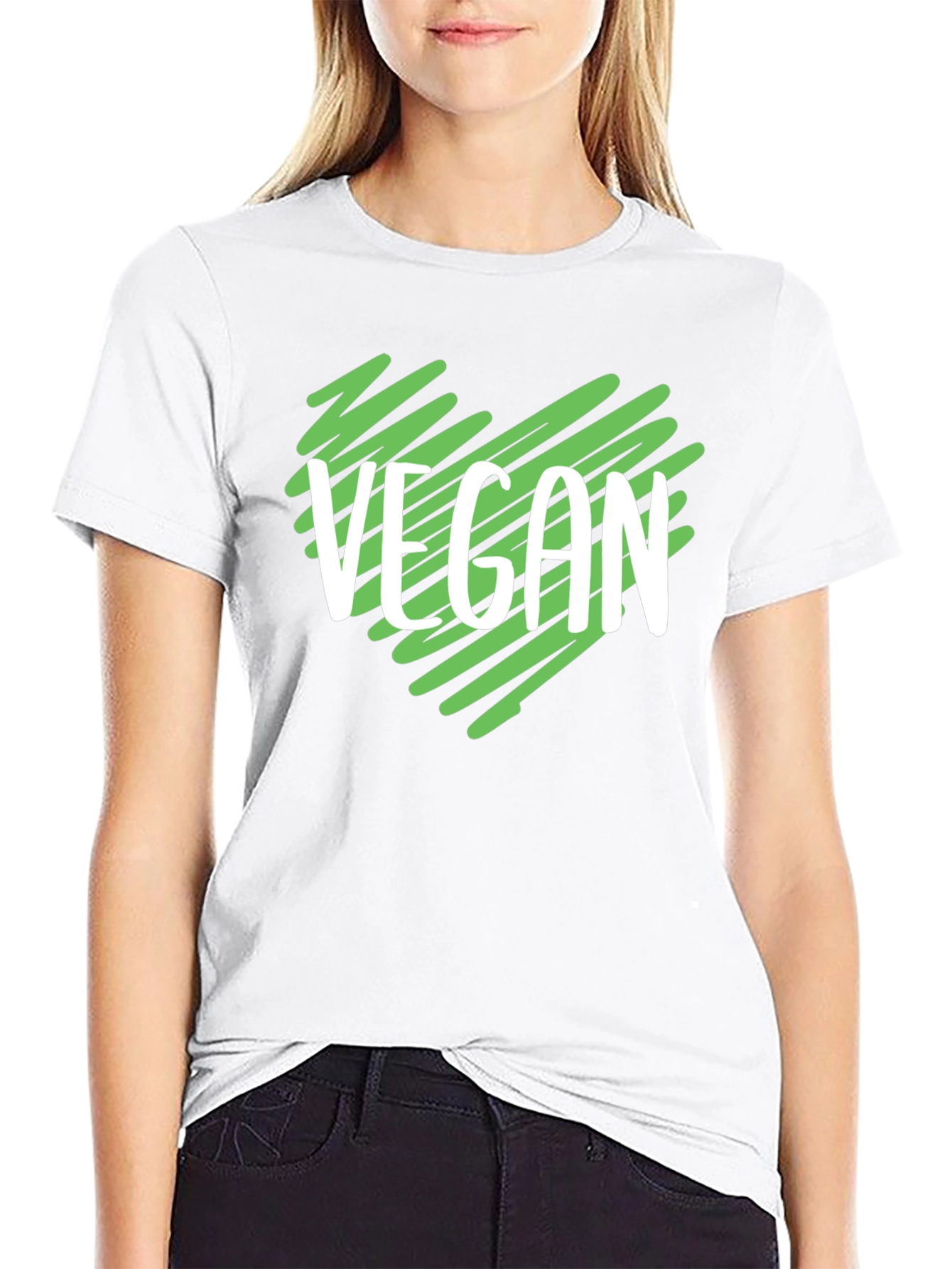 Vegan Heart T-Shirt - Black