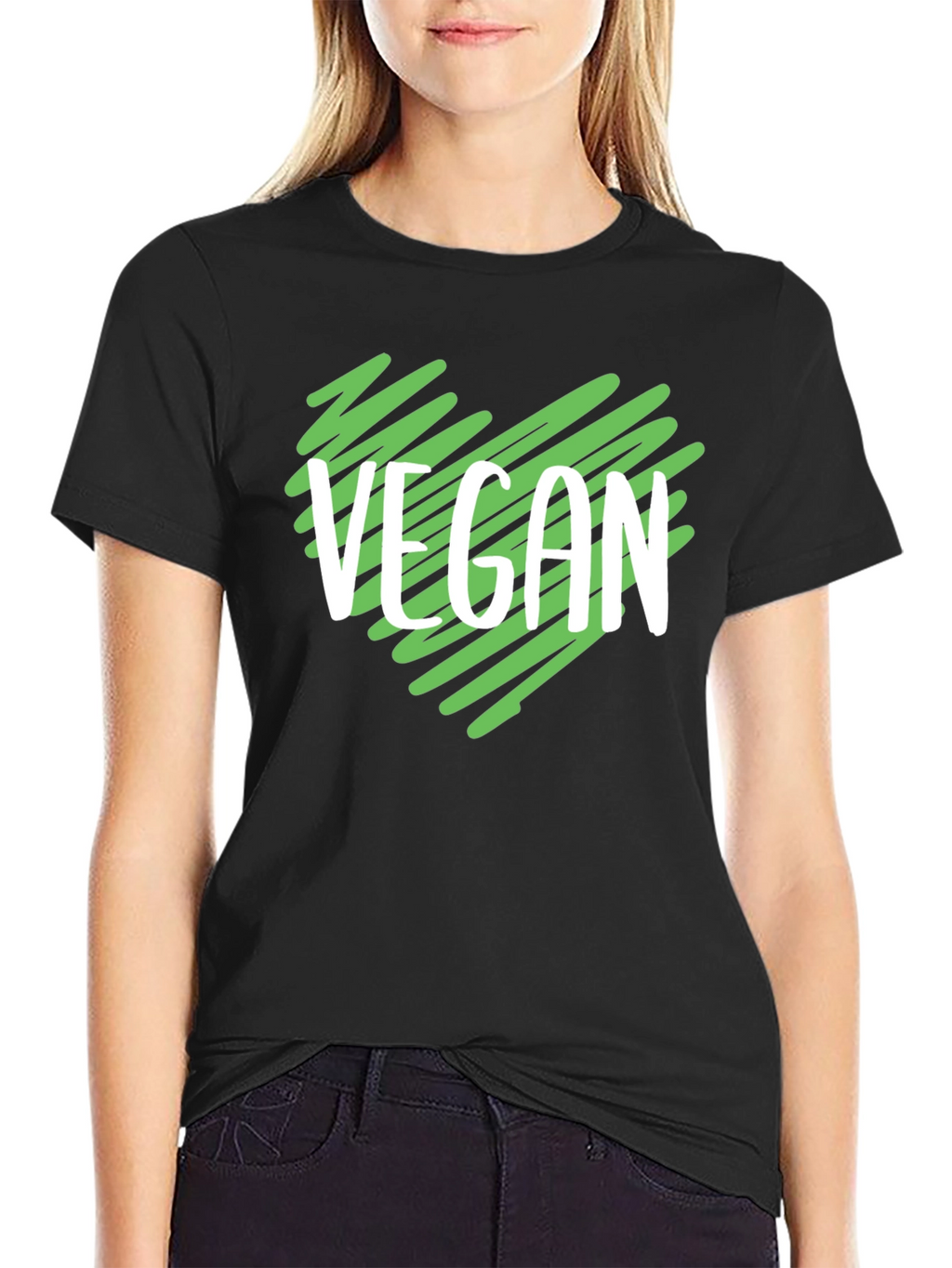 Vegan Heart T-Shirt - Black