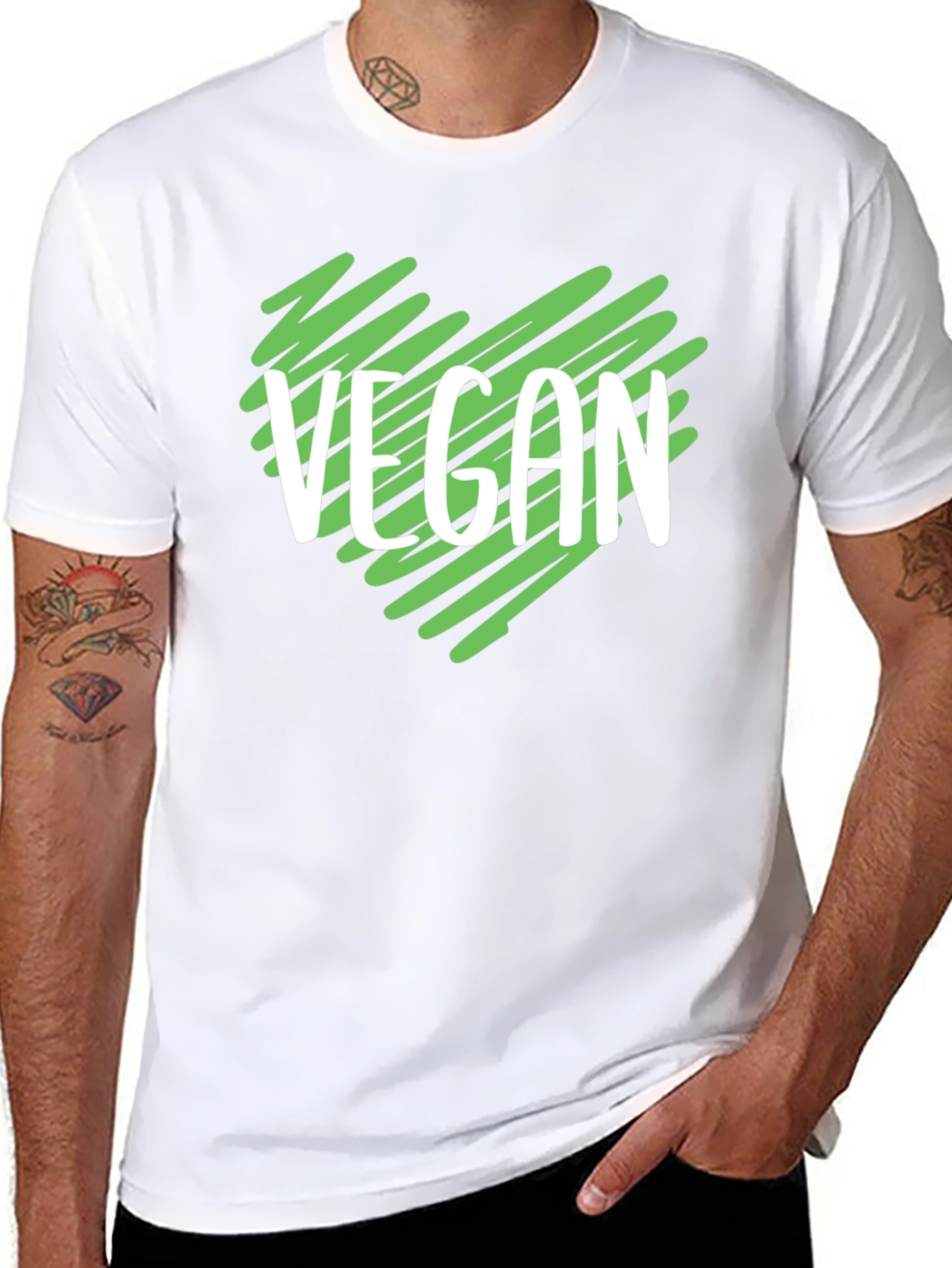 Vegan Heart T-Shirt - Black