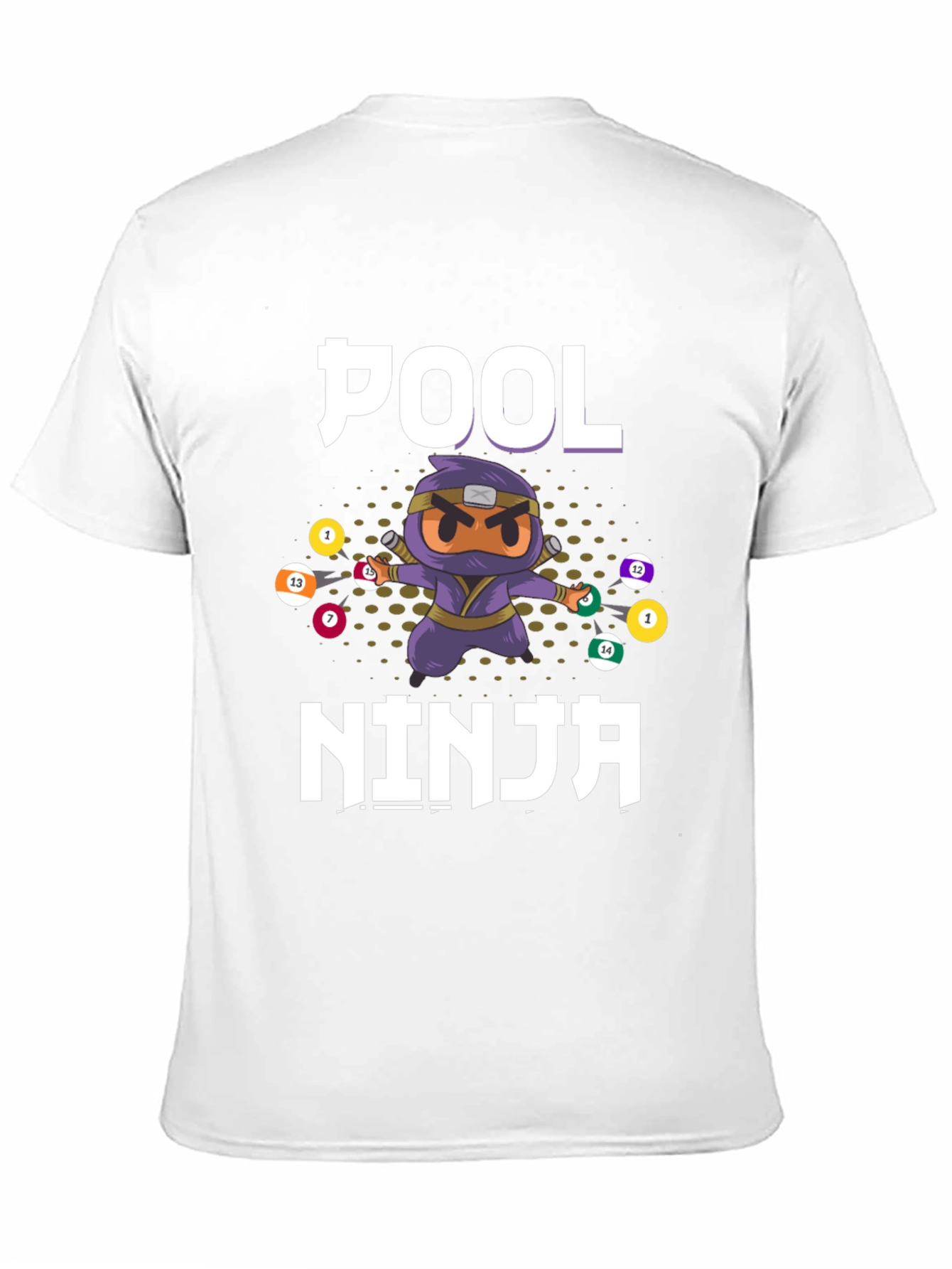 Pool Ninja T-Shirt - Billiards Cartoon Graphic Tee