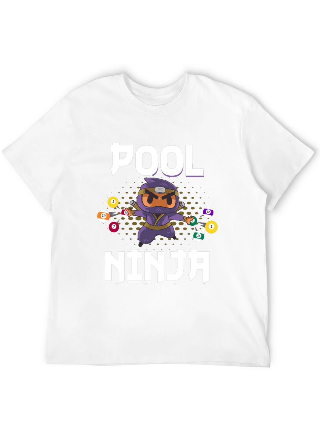 Pool Ninja T-Shirt - Billiards Cartoon Graphic Tee