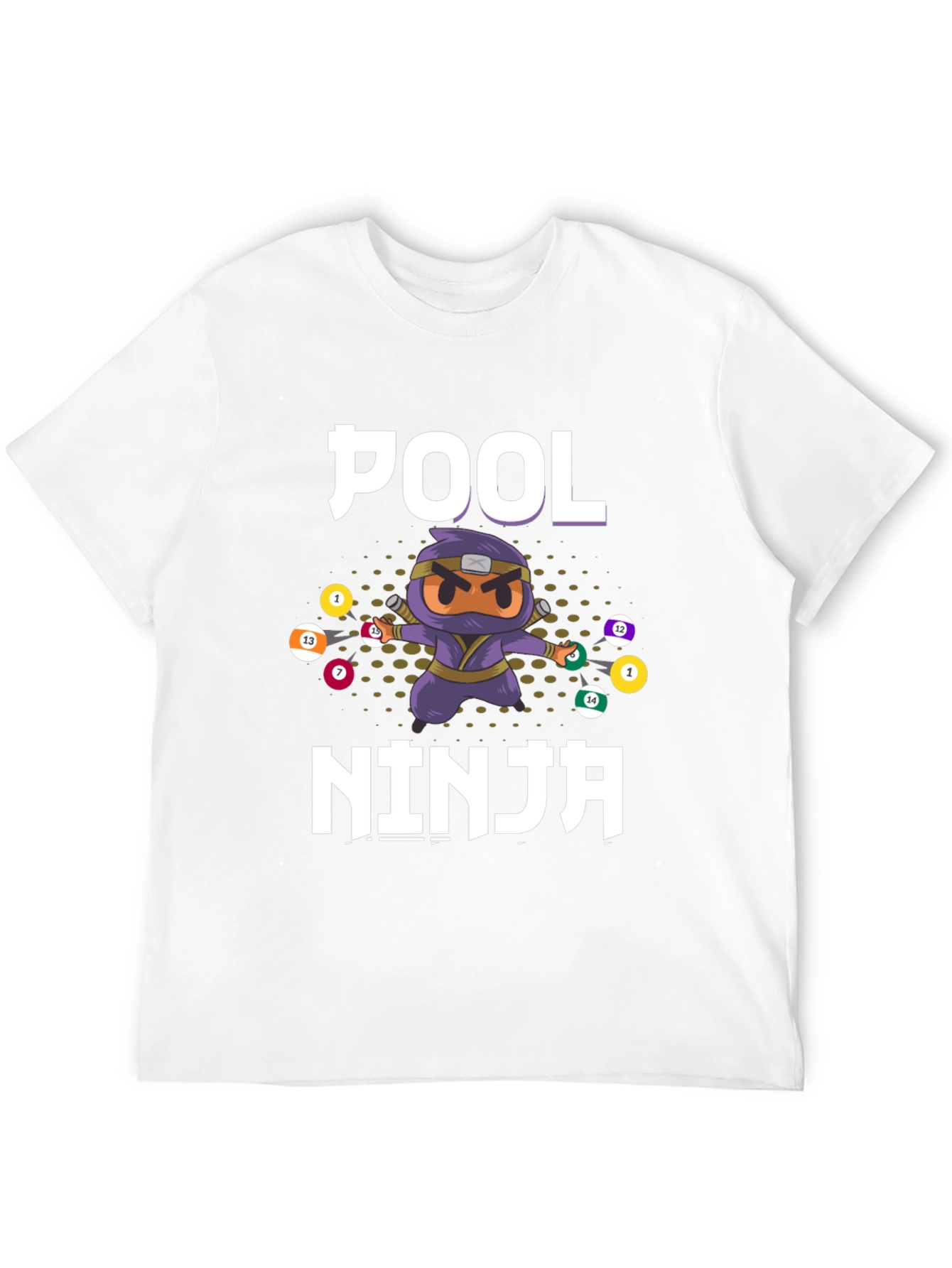 Pool Ninja T-Shirt - Billiards Cartoon Graphic Tee