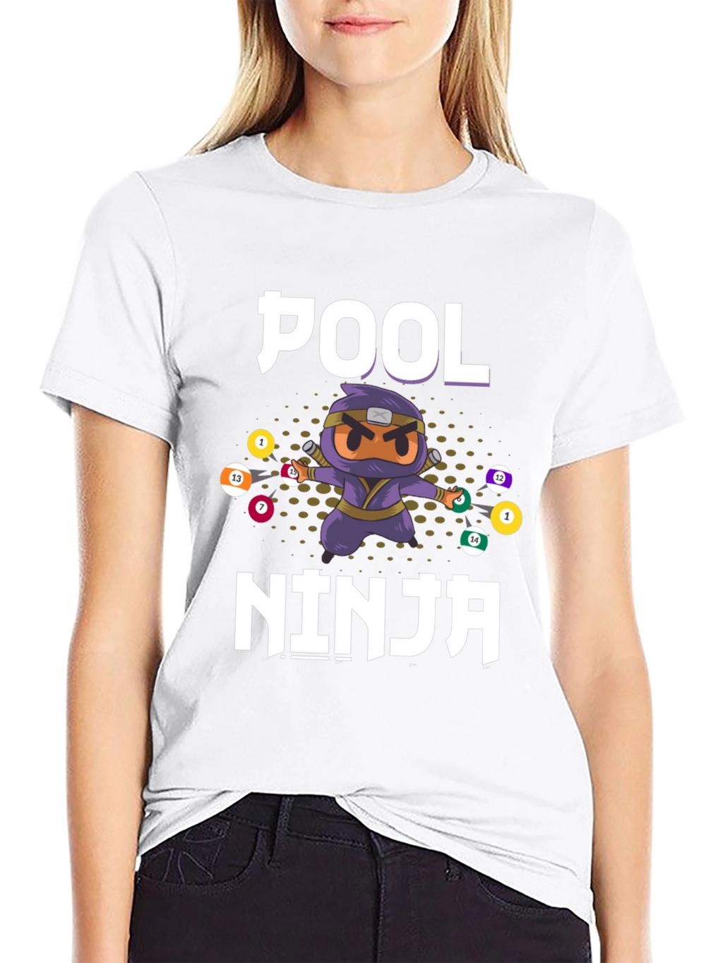 Pool Ninja T-Shirt - Billiards Cartoon Graphic Tee