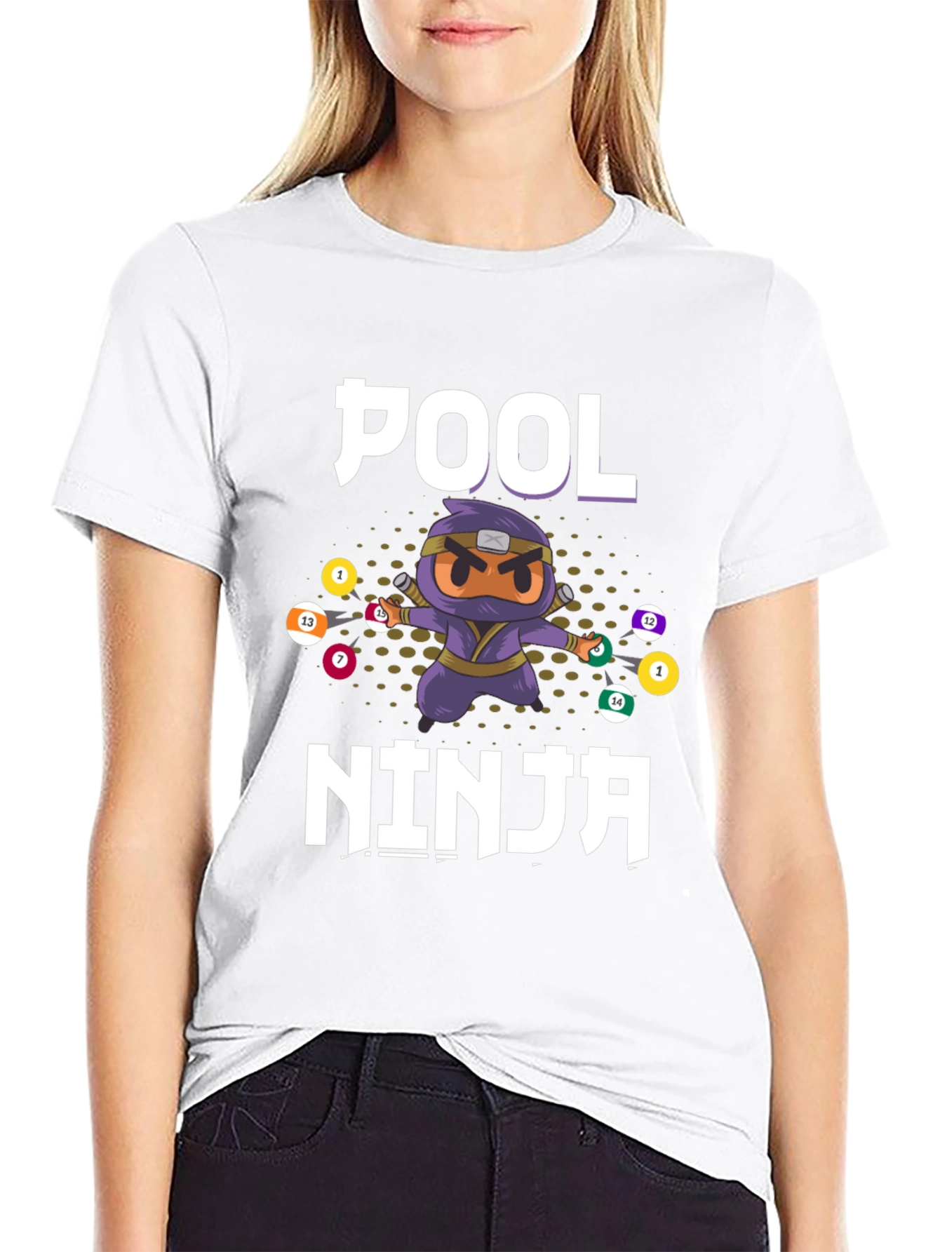 Pool Ninja T-Shirt - Billiards Cartoon Graphic Tee