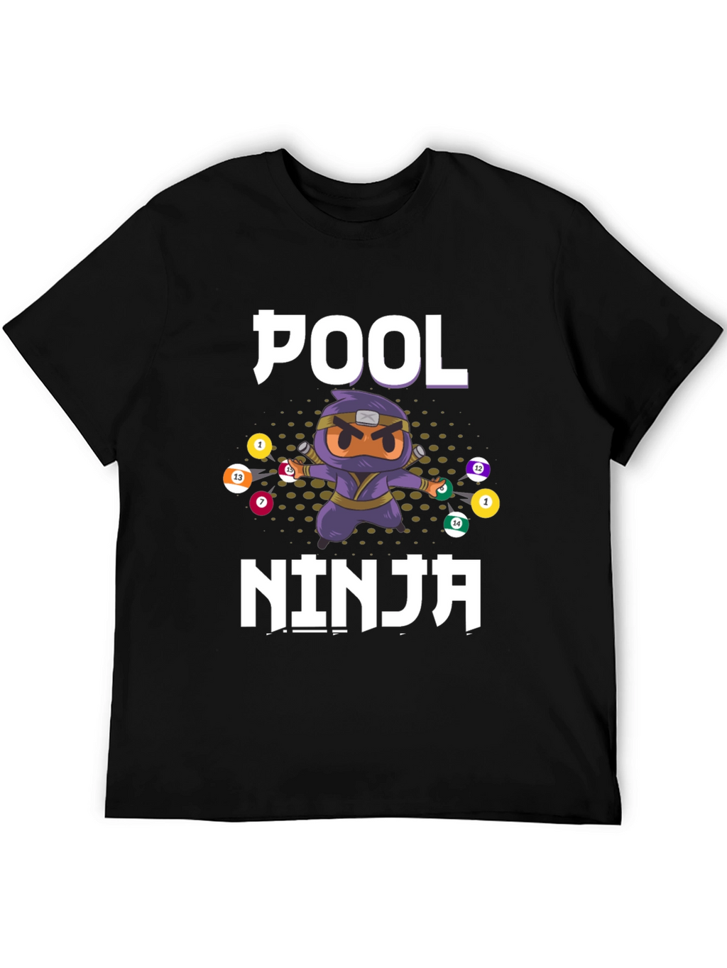 Pool Ninja T-Shirt - Billiards Cartoon Graphic Tee