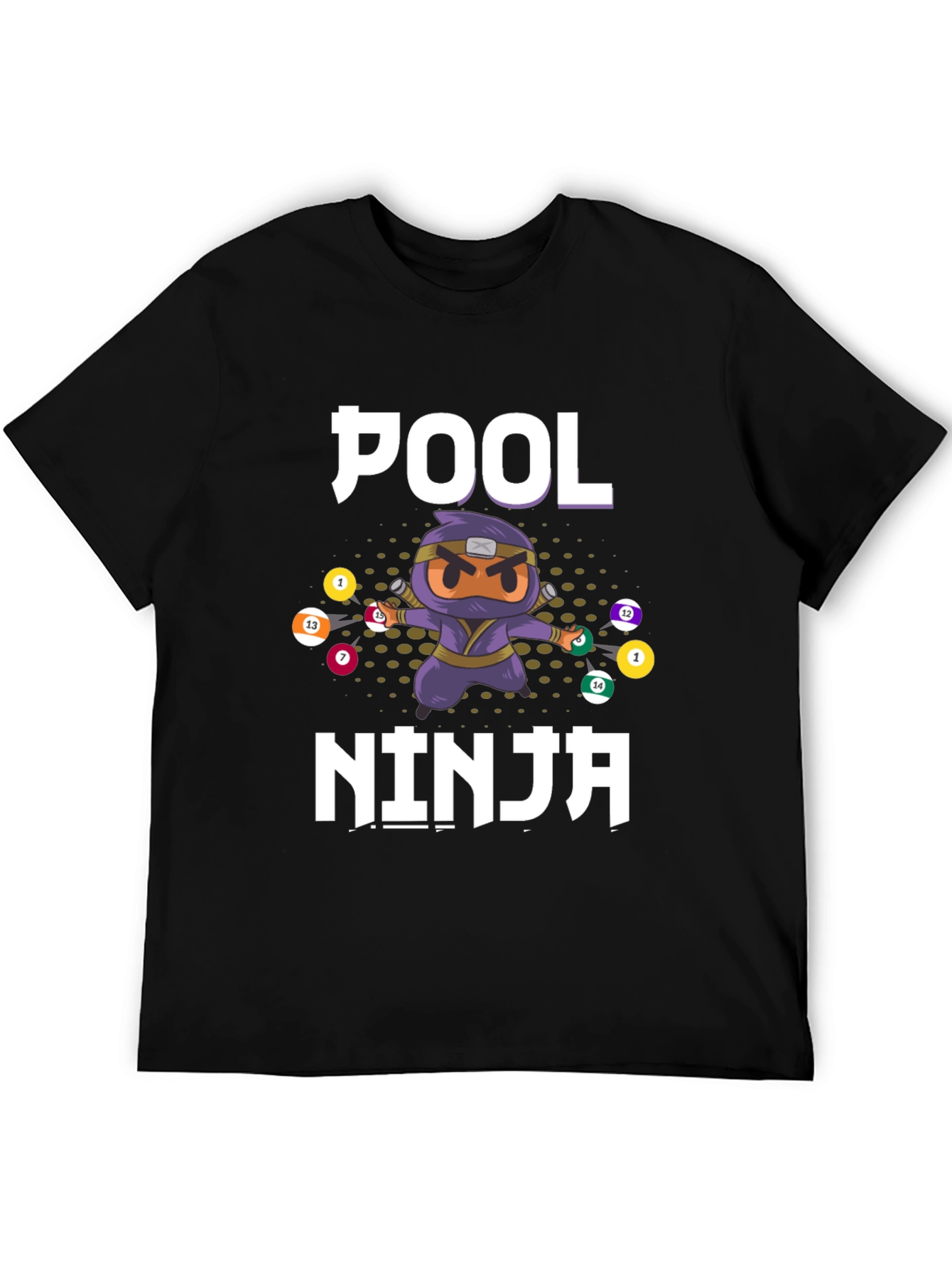 Pool Ninja T-Shirt - Billiards Cartoon Graphic Tee