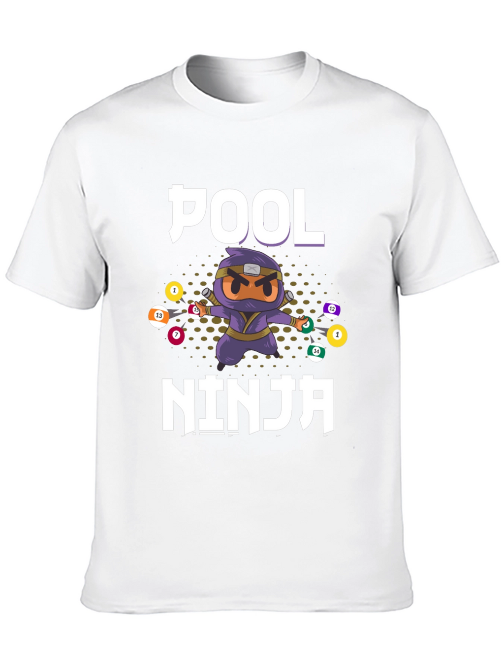 Pool Ninja T-Shirt - Billiards Cartoon Graphic Tee