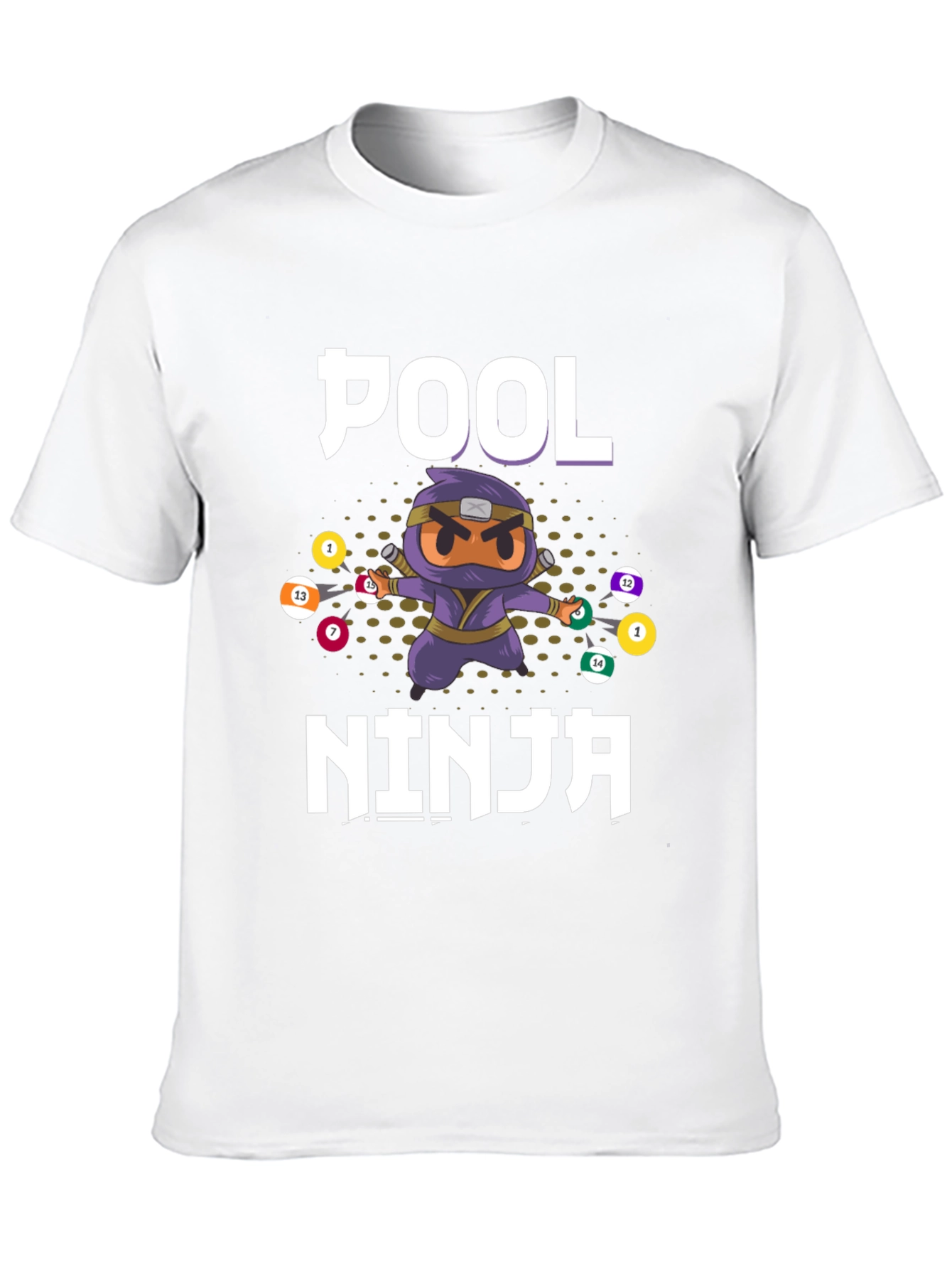 Pool Ninja T-Shirt - Billiards Cartoon Graphic Tee