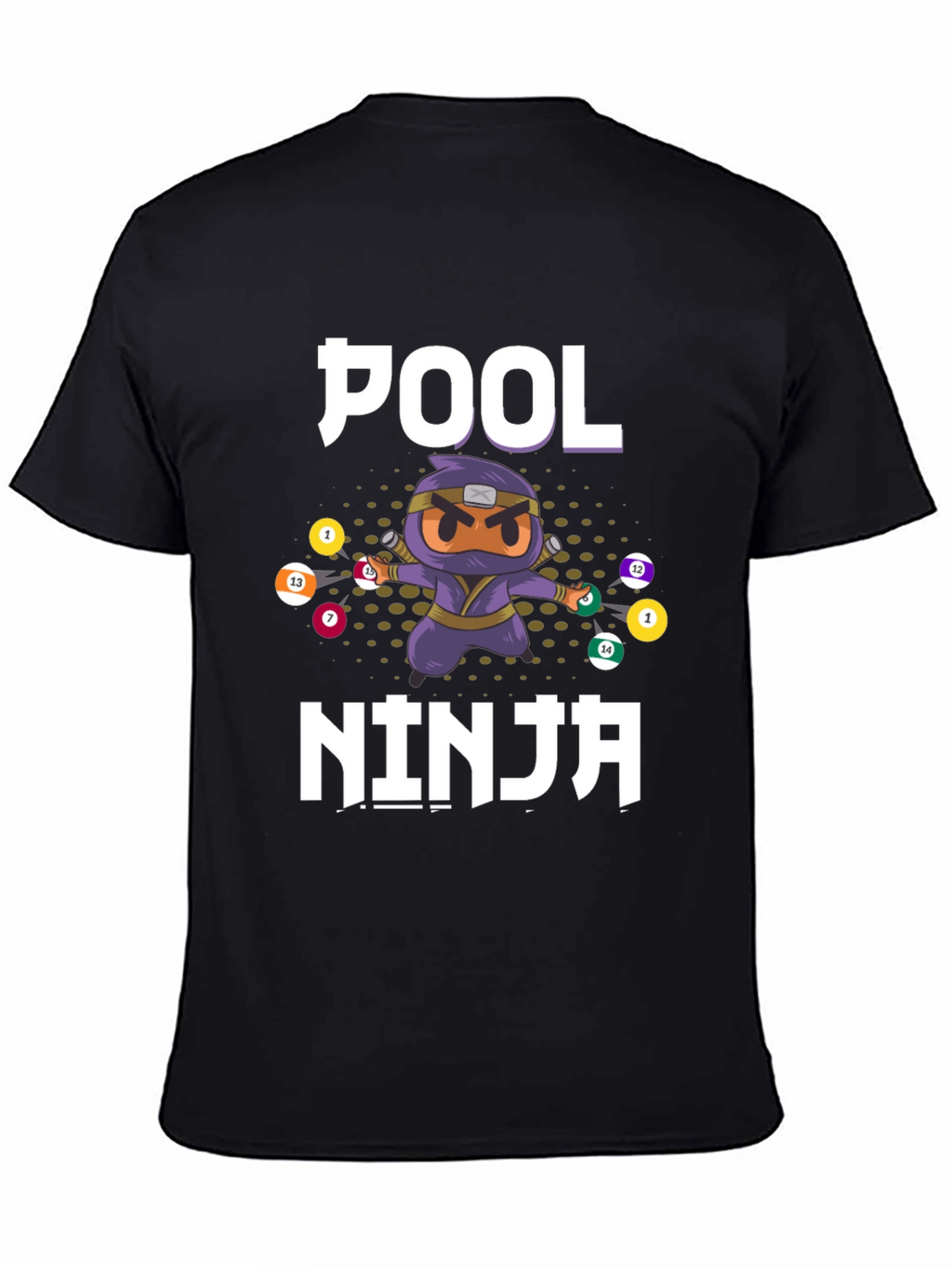 Pool Ninja T-Shirt - Billiards Cartoon Graphic Tee