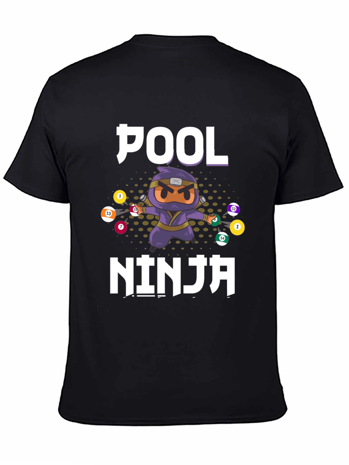 Pool Ninja T-Shirt - Billiards Cartoon Graphic Tee