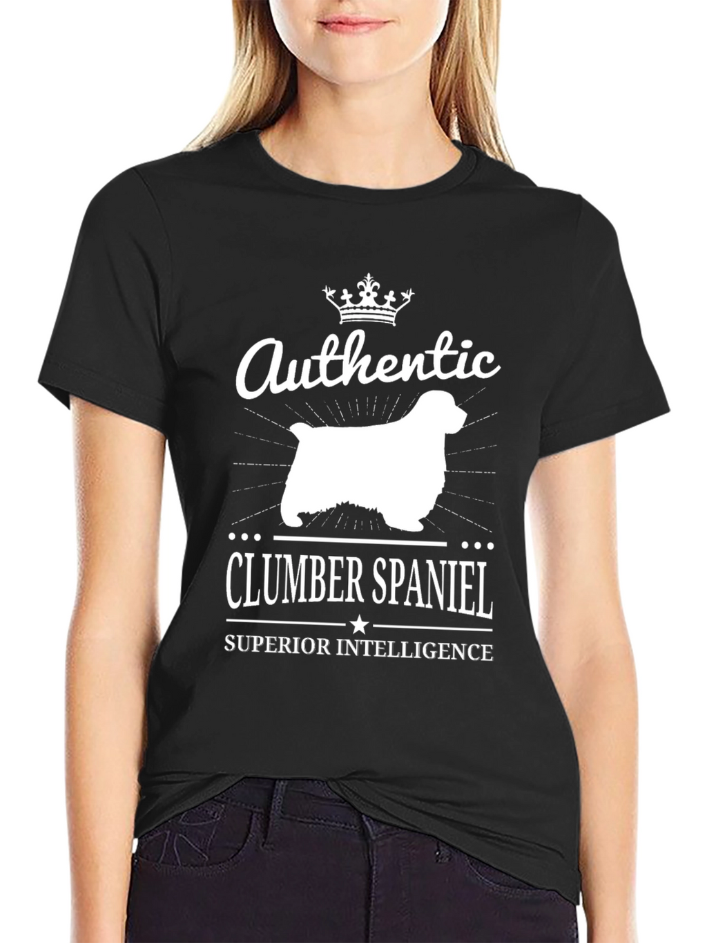 Authentic Clumber Spaniel Superior Intelligence T-Shirt