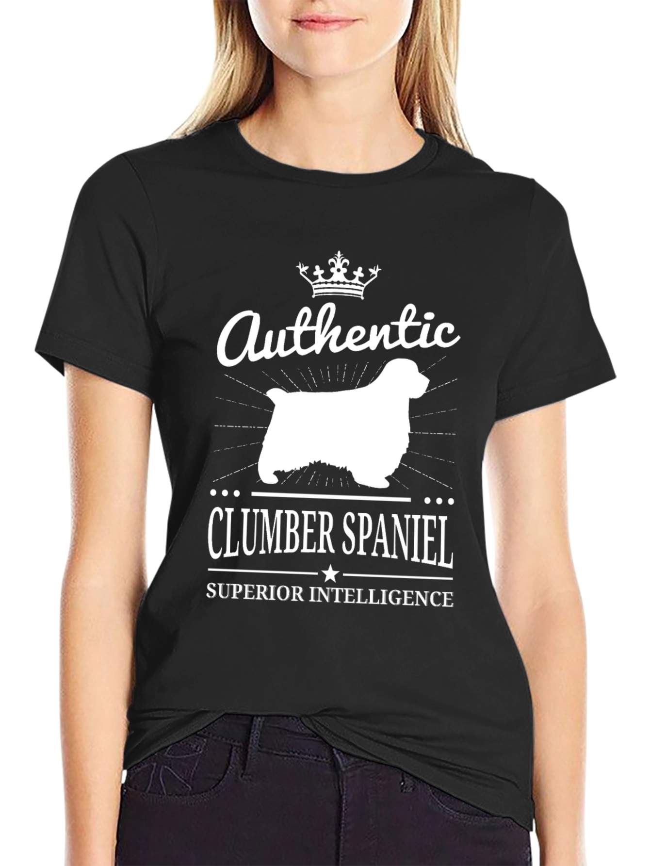 Authentic Clumber Spaniel Superior Intelligence T-Shirt