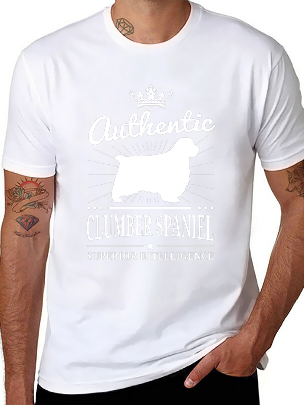 Authentic Clumber Spaniel Superior Intelligence T-Shirt