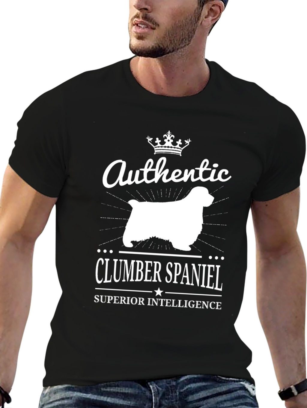 Authentic Clumber Spaniel Superior Intelligence T-Shirt
