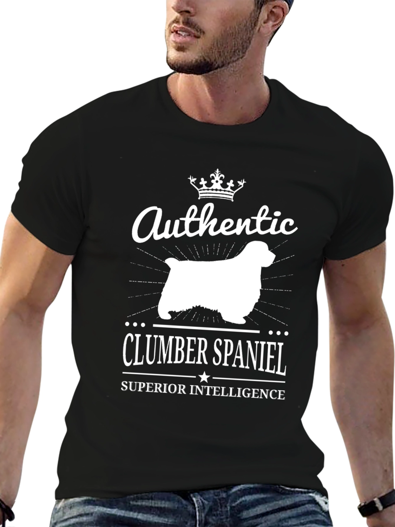 Authentic Clumber Spaniel Superior Intelligence T-Shirt