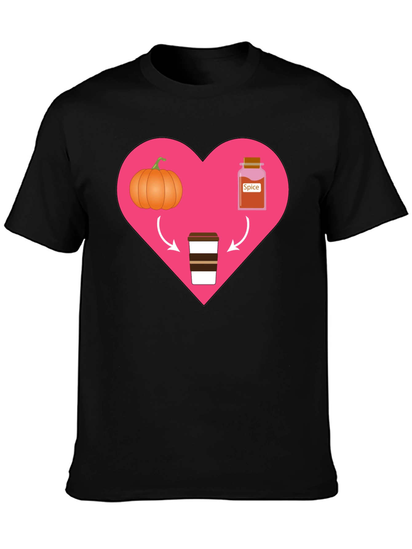 Pumpkin Spice Latte Heart Graphic Tee - Fall Favorite Shirt