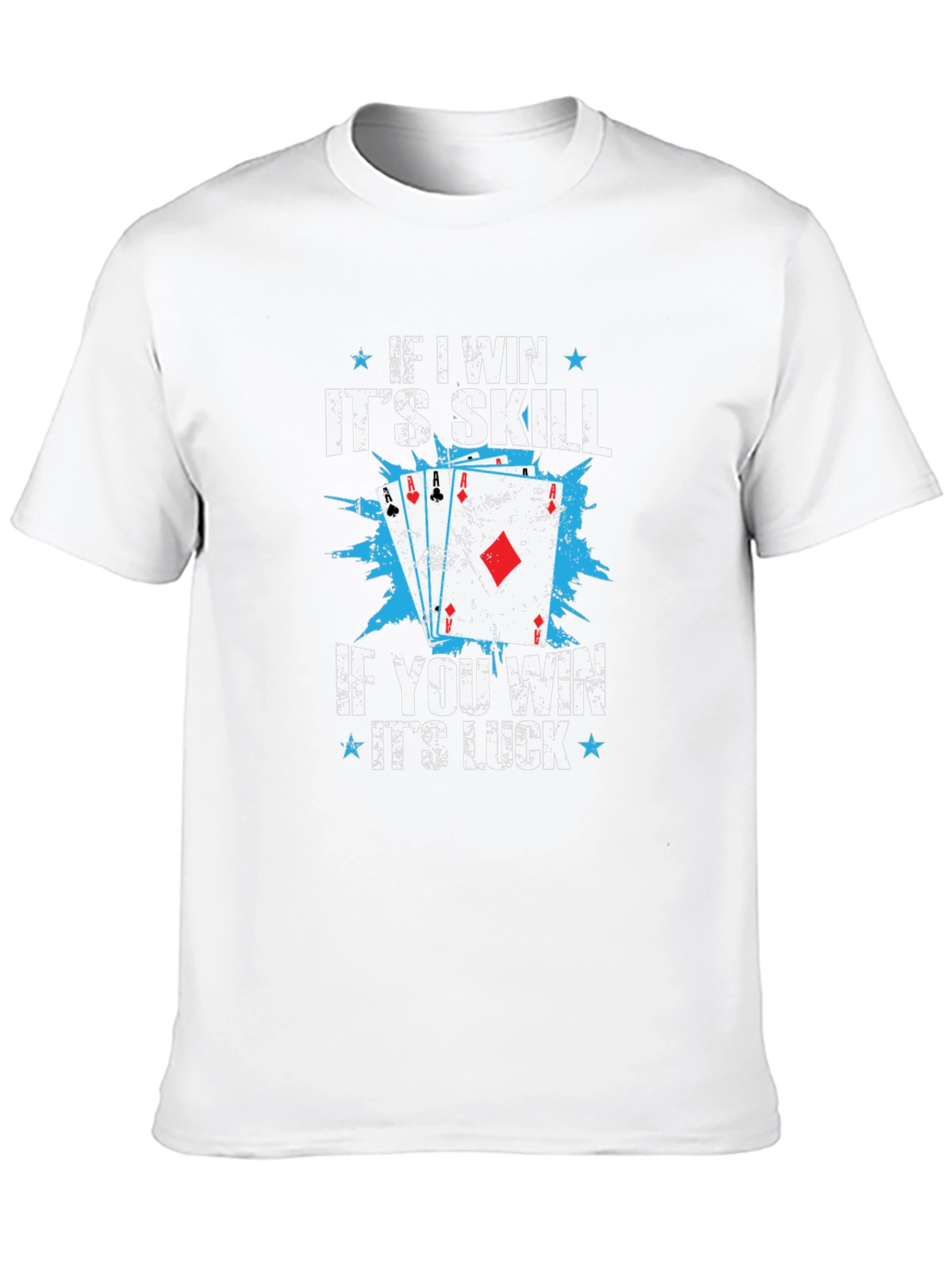 Funny Poker Skill Luck Graphic T-Shirt