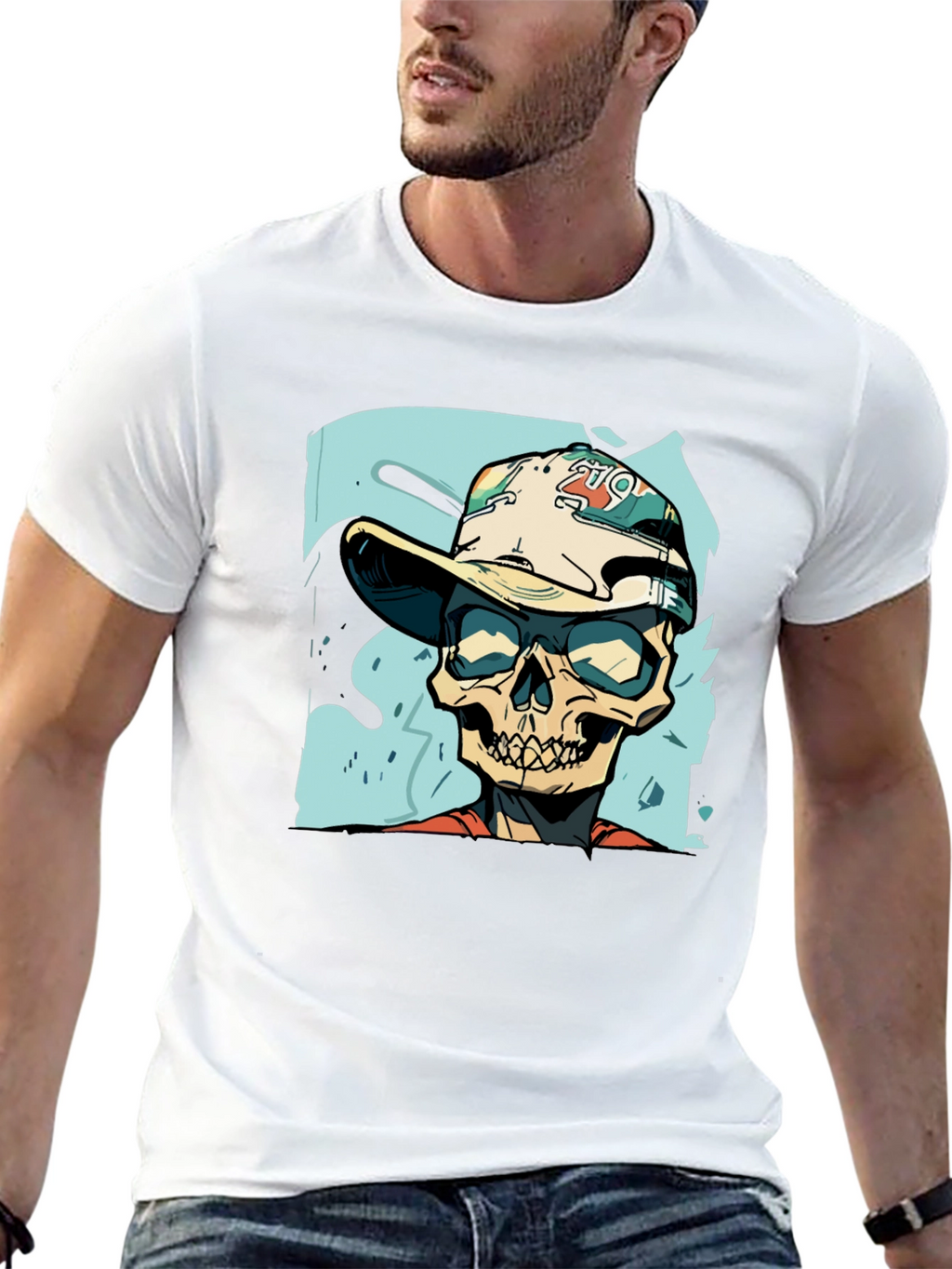 Skull Graphic Print Tee