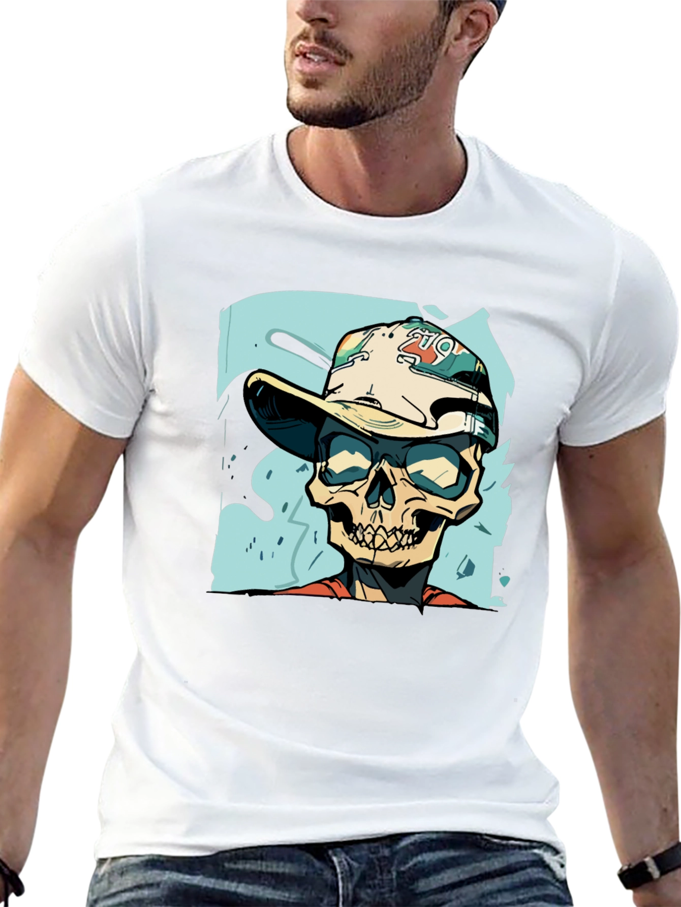 Skull Graphic Print Tee