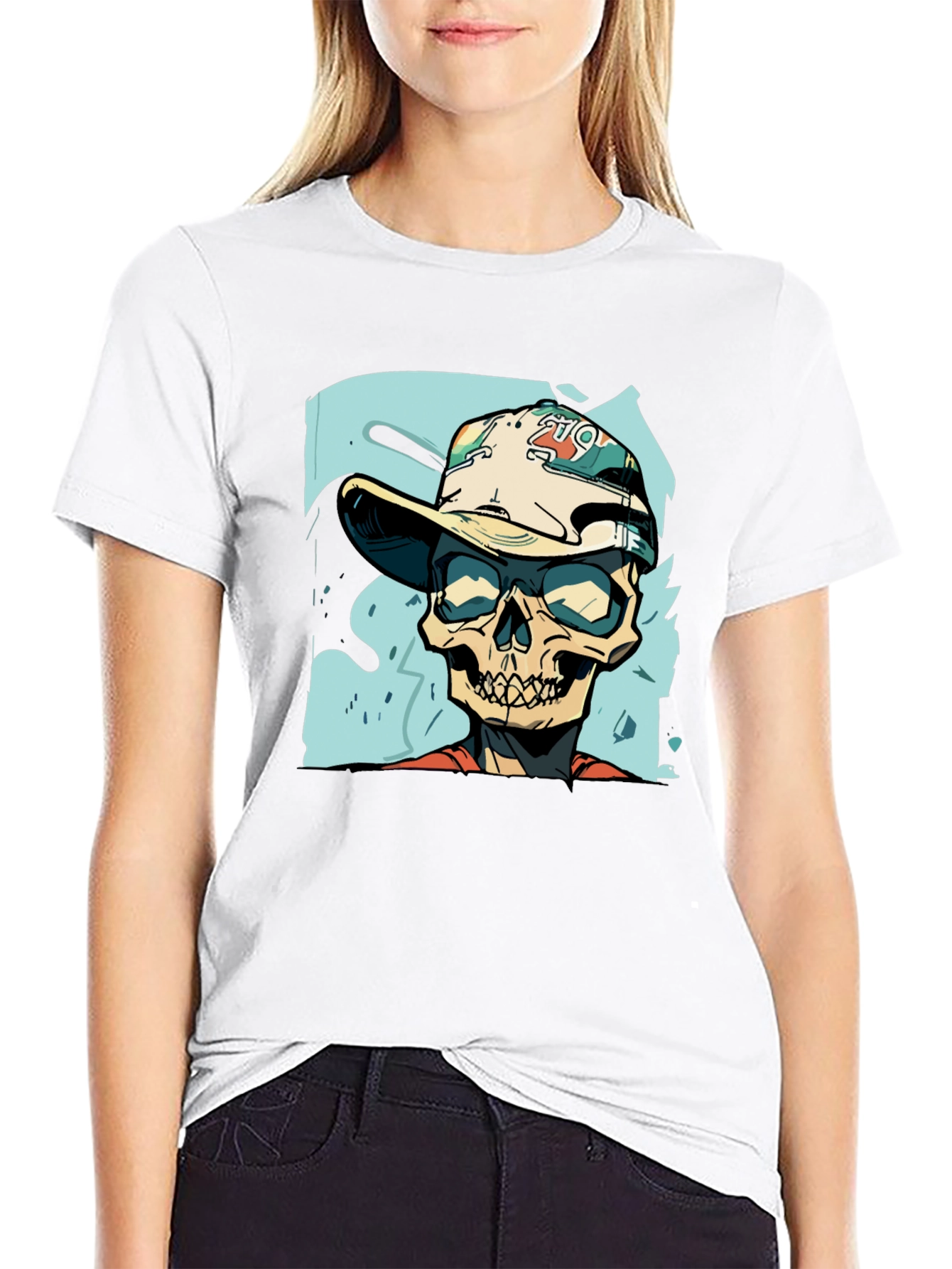 Skull Graphic Print Tee