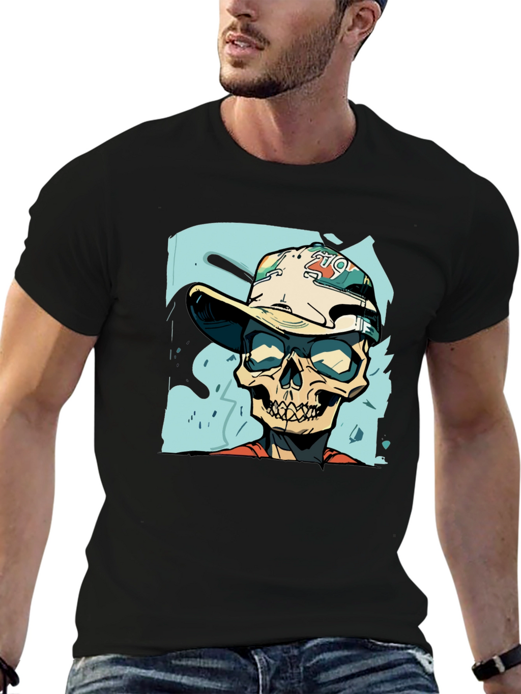 Skull Graphic Print Tee