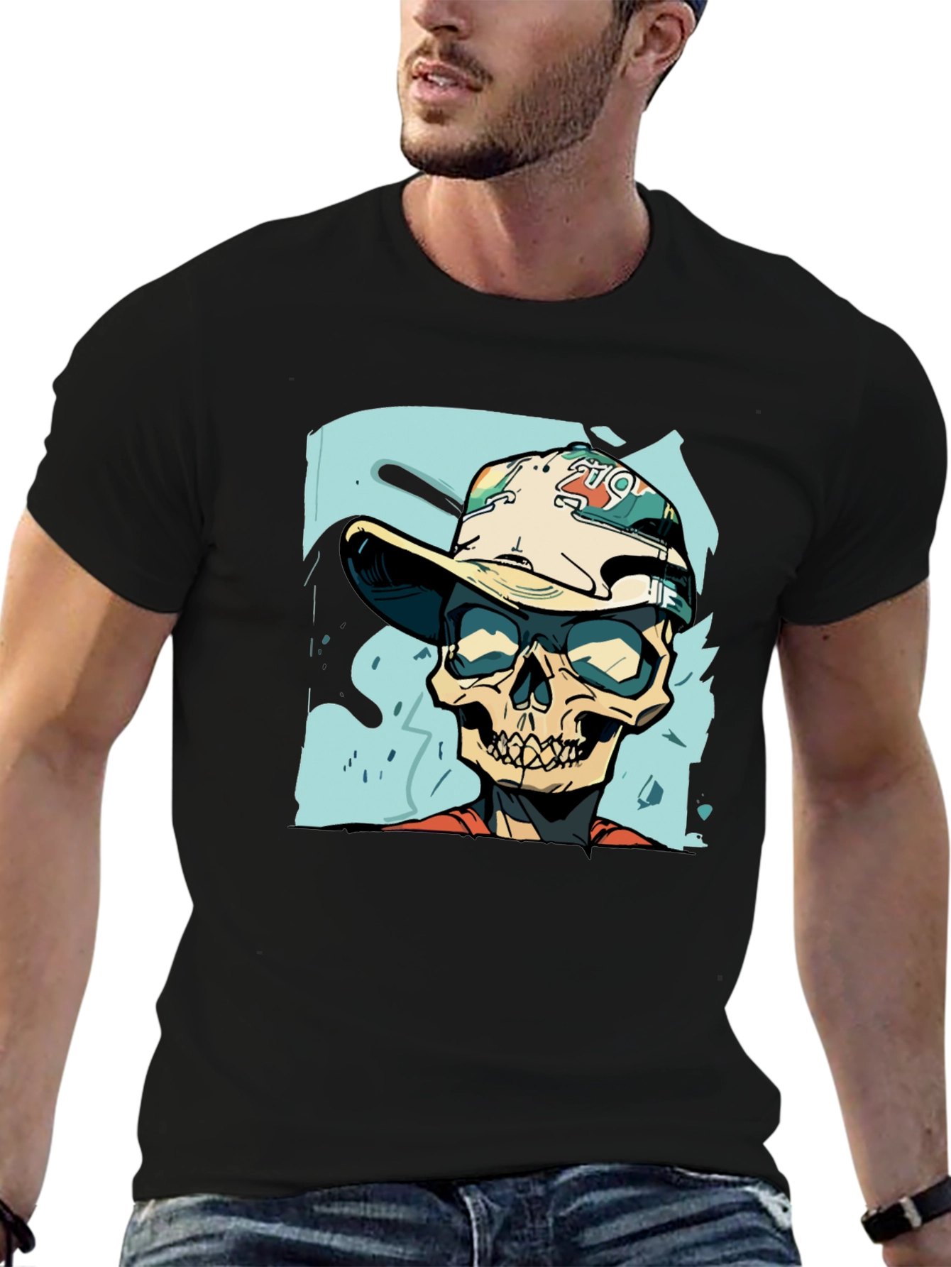 Skull Graphic Print Tee