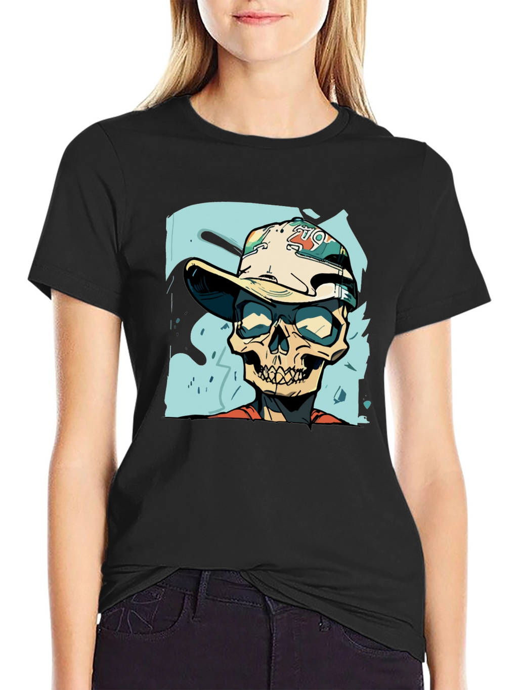 Skull Graphic Print Tee