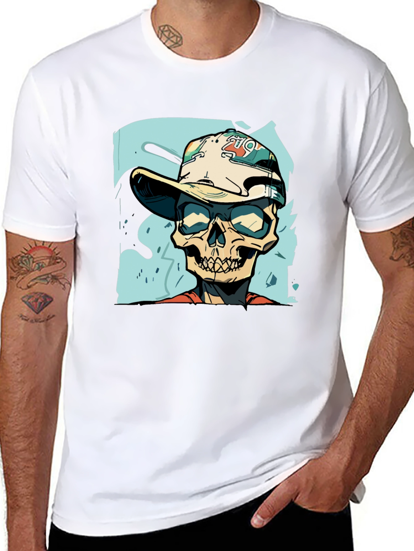 Skull Graphic Print Tee