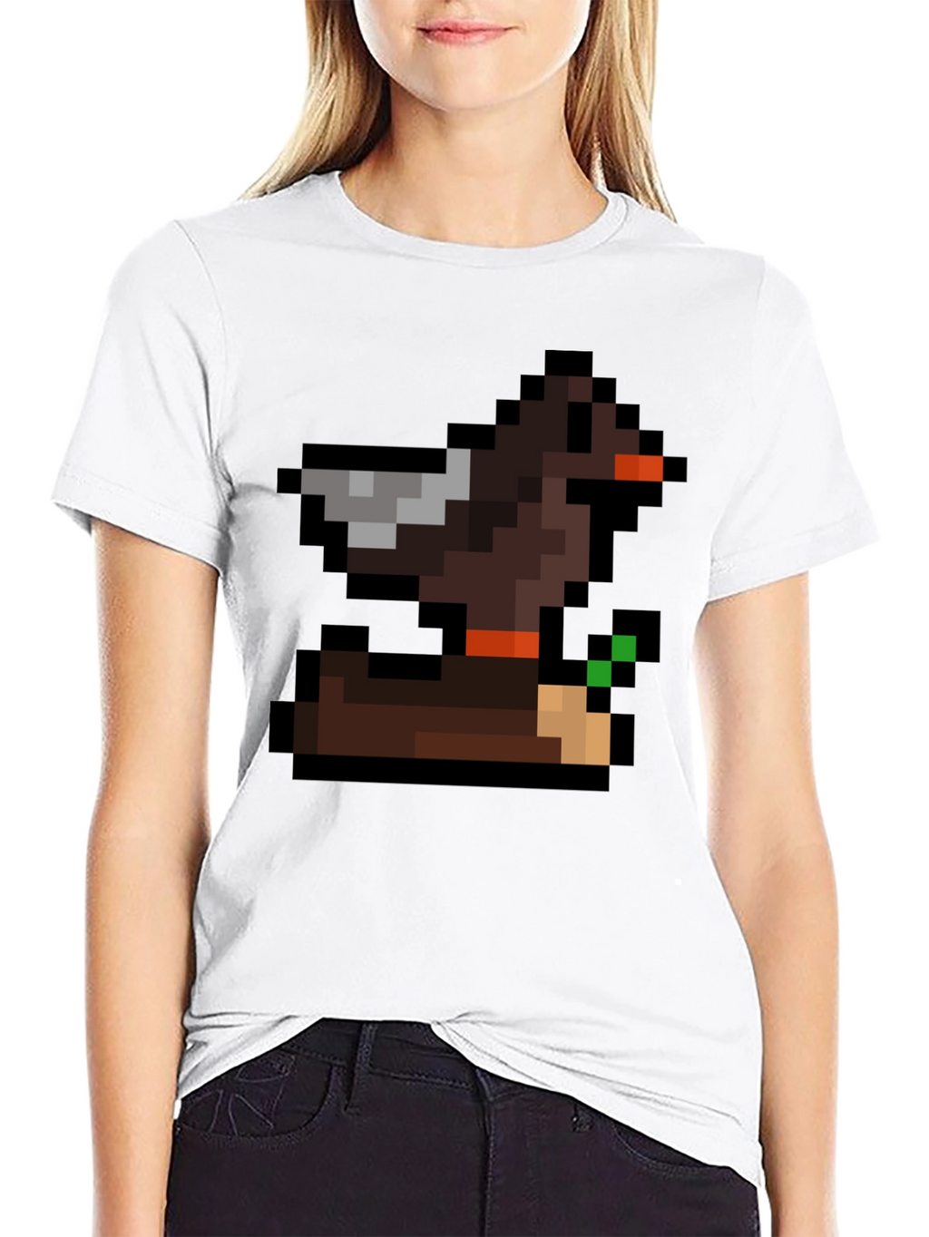 Retro Pixel Duck T-Shirt - Gamer Style Tee
