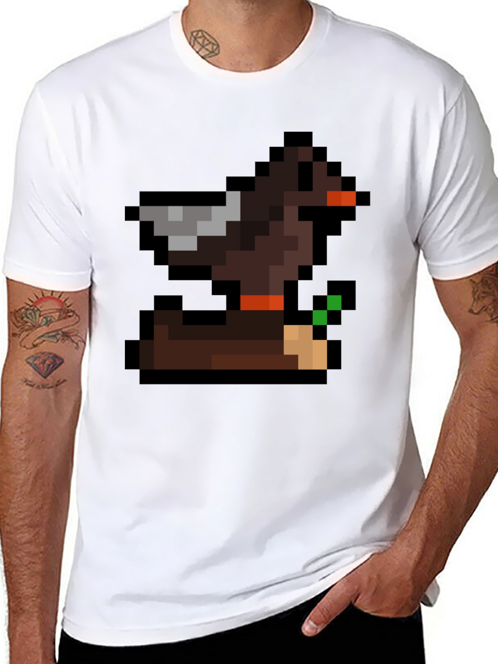 Retro Pixel Duck T-Shirt - Gamer Style Tee