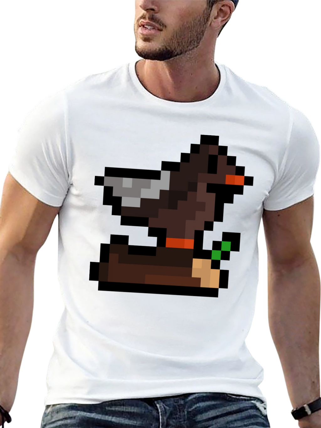 Retro Pixel Duck T-Shirt - Gamer Style Tee