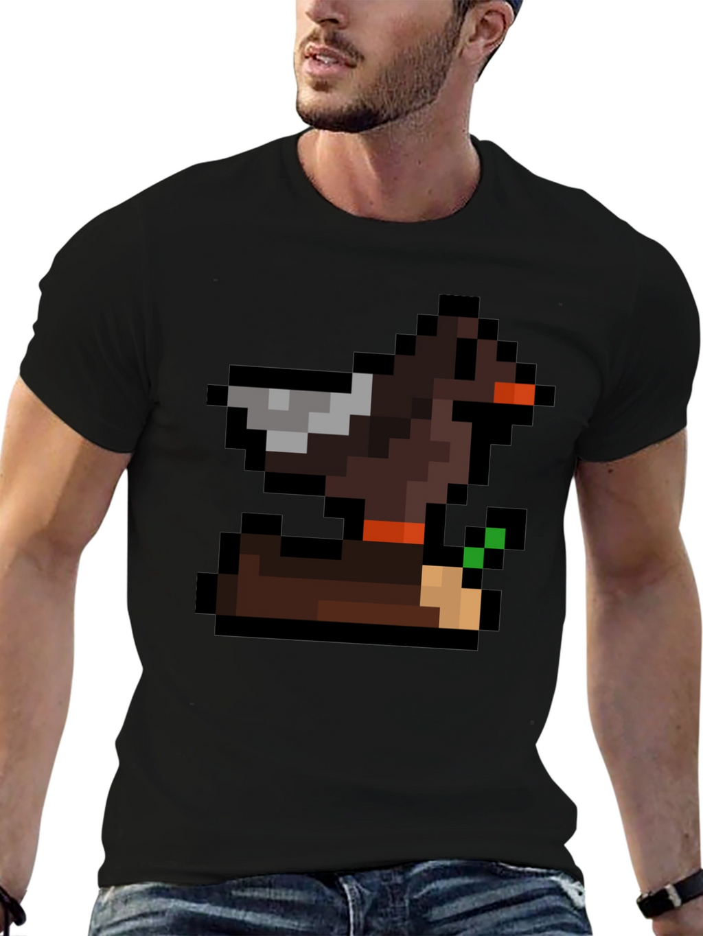 Retro Pixel Duck T-Shirt - Gamer Style Tee