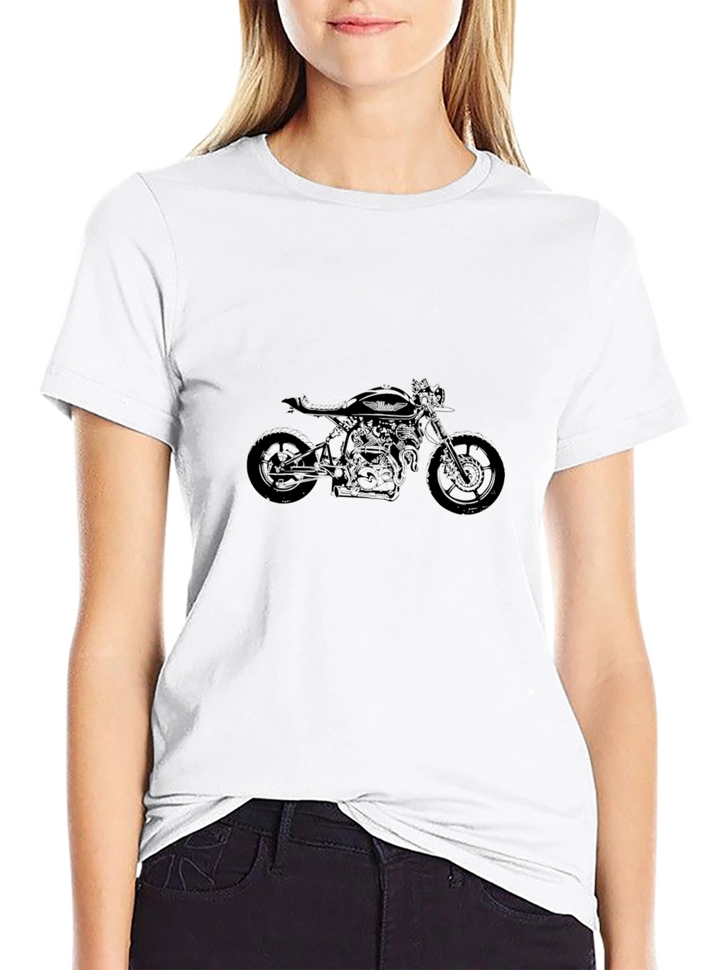 Black Motorcycle Graphic Tee - Cool Biker Style