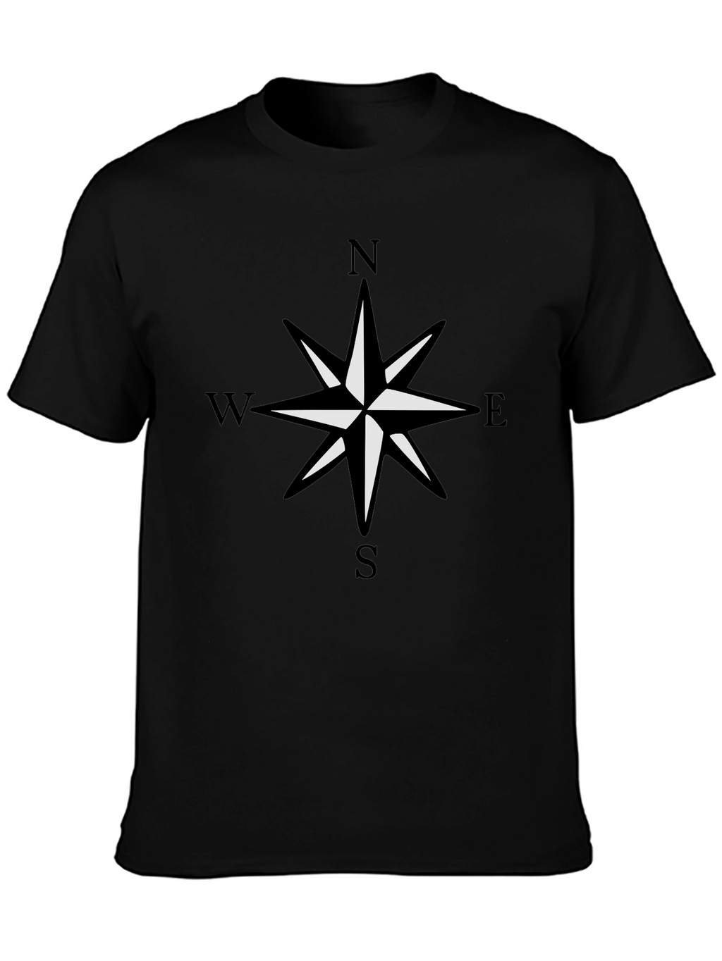 Compass Rose Graphic Black T-Shirt