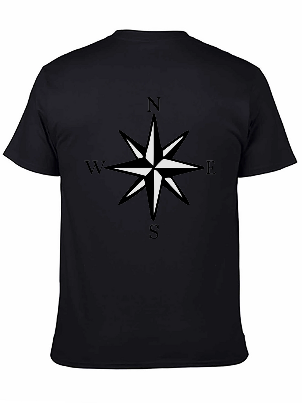 Compass Rose Graphic Black T-Shirt