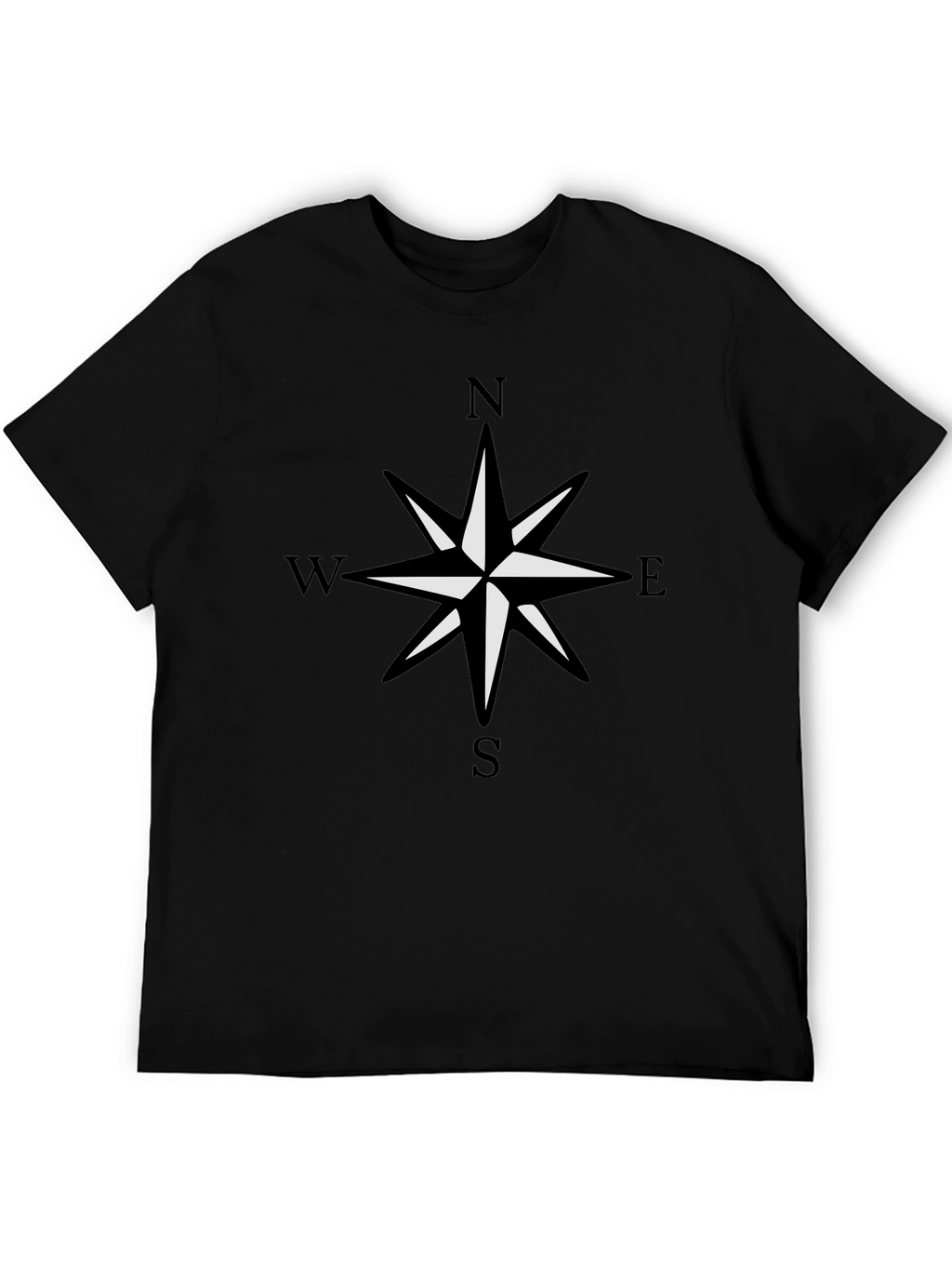 Compass Rose Graphic Black T-Shirt